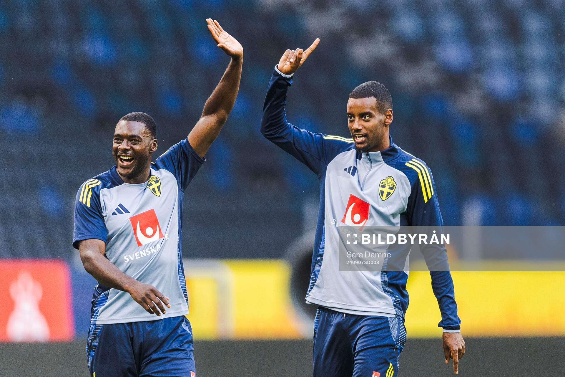 Ken Sema and Alexander Isak of the Swedish men's football