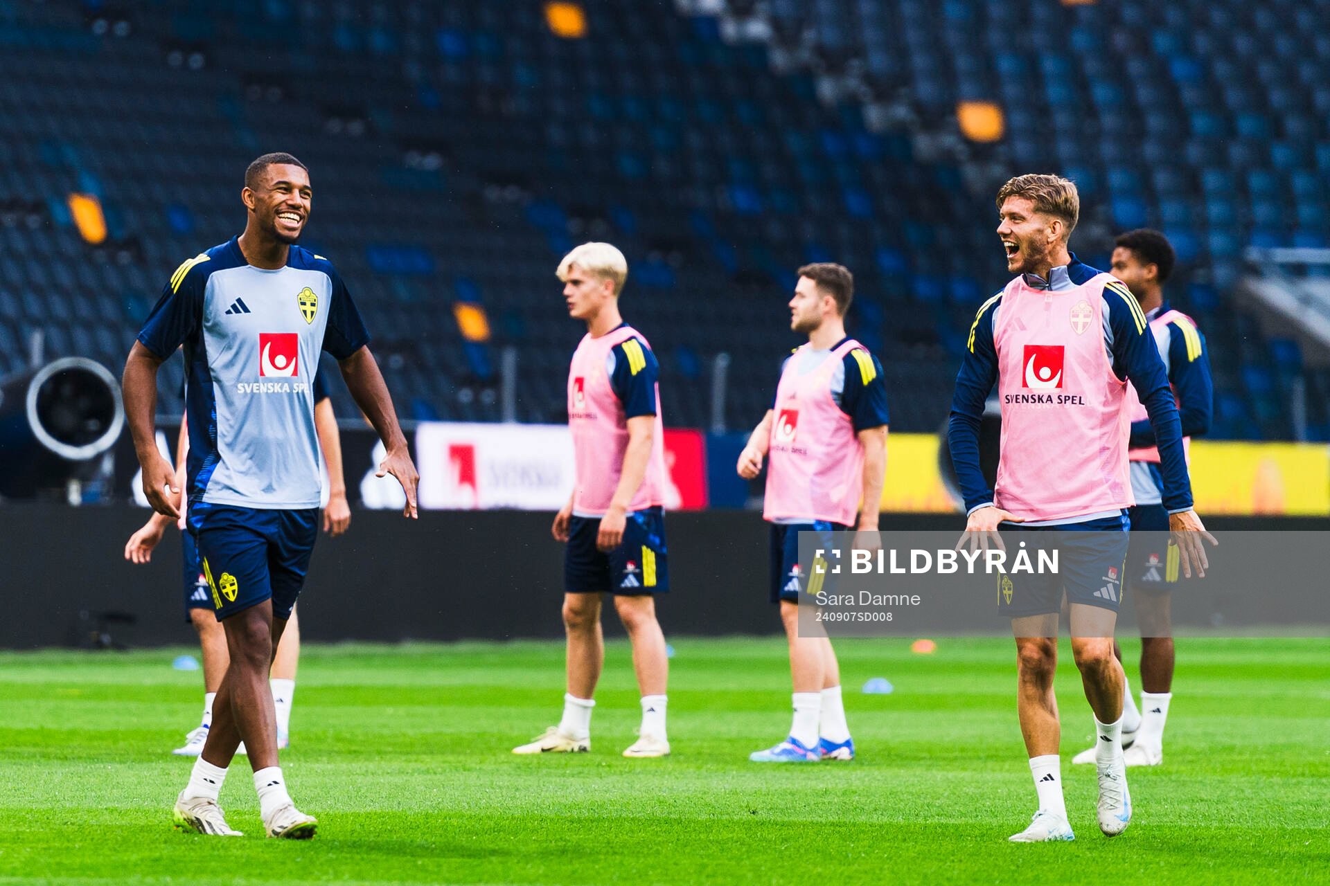 Isak Hien and Anton Saletros of the Swedish men's football