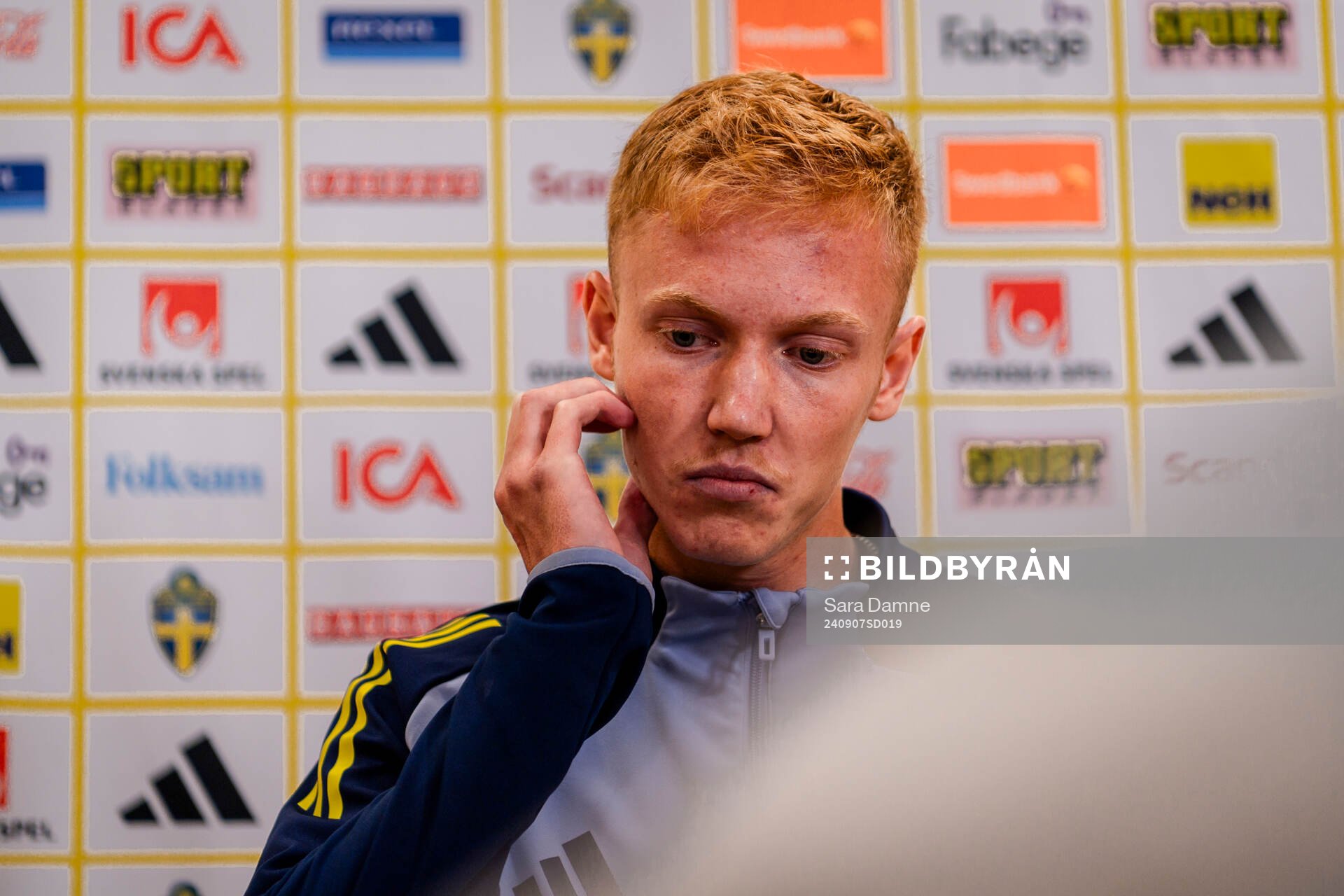 Hugo Larsson of the Swedish men's football national team
