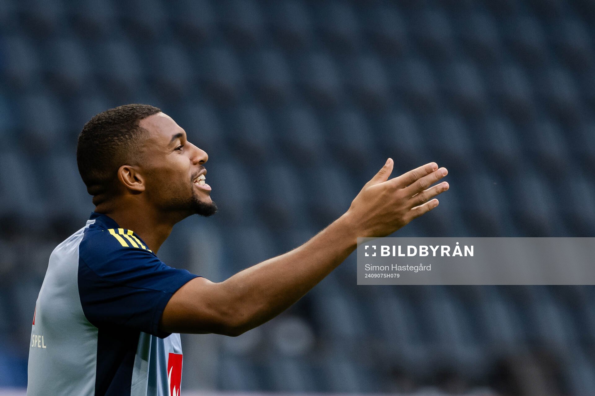 Isak Hien of the Swedish men's football national team at a