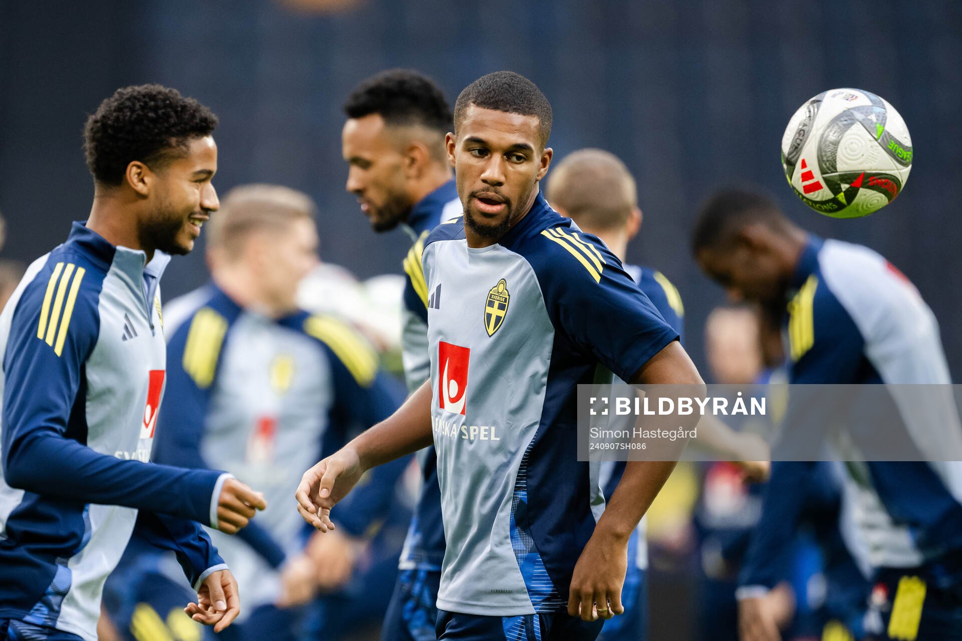 Isak Hien of the Swedish men's football national team at a
