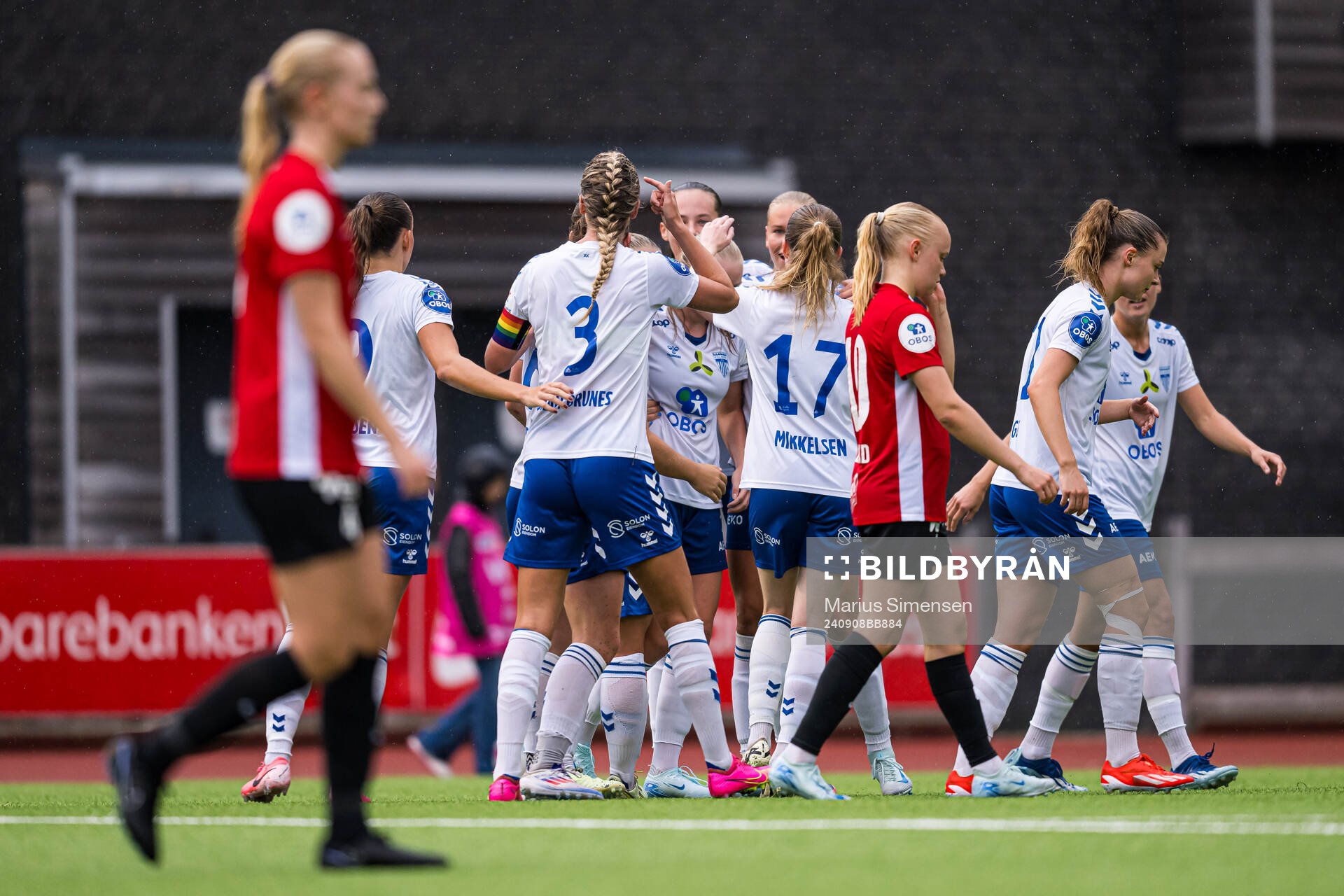 Ebba Lovisa Niss of Kolbotn celebrates after scoring the 1-1 goal during the Toppserien football match between Arna-Bjørnar and Kolbotn on September 8, 2024 in Bergen.