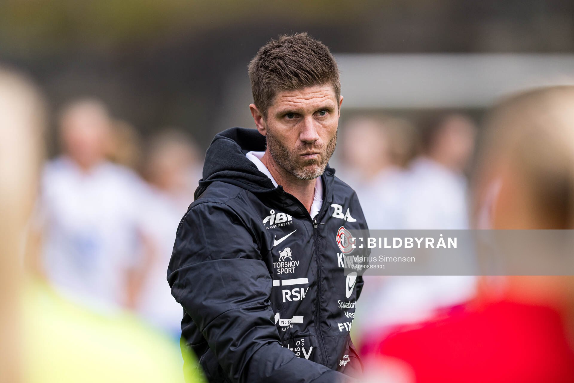 Erik Mjelde, head coach of Arna-Bjørnar, ahead of the Toppserien football match between Arna-Bjørnar and Kolbotn on September 8, 2024 in Bergen.