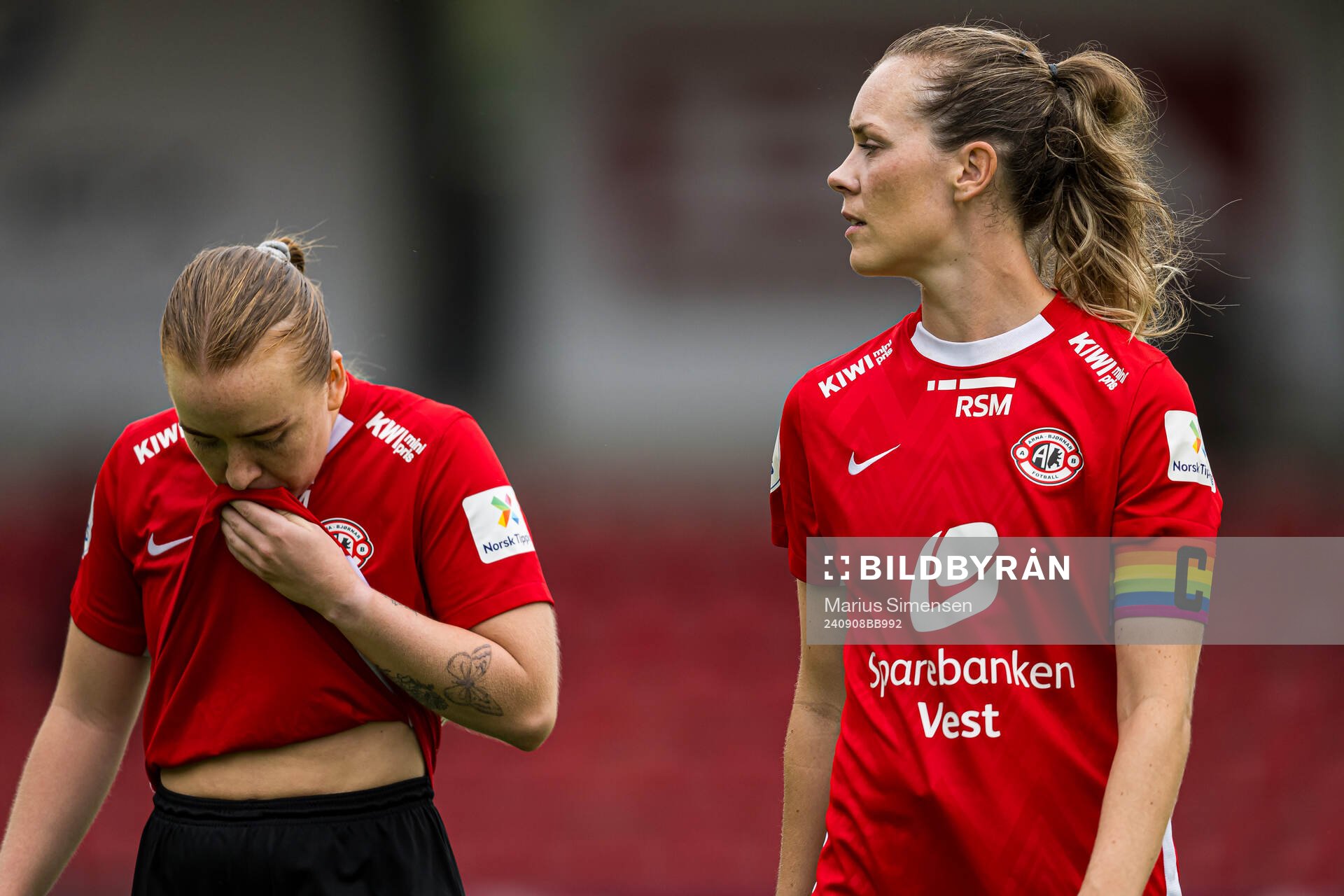 Stine Hovland of Arna-Bjørnar looks dejected
