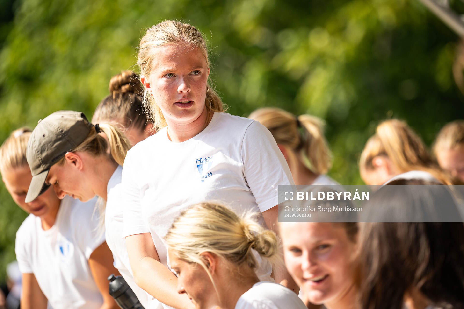 Stella Malmros under arrangemanget Laget för alla med Malmö FF den 8 september 2024 i Malmö. 