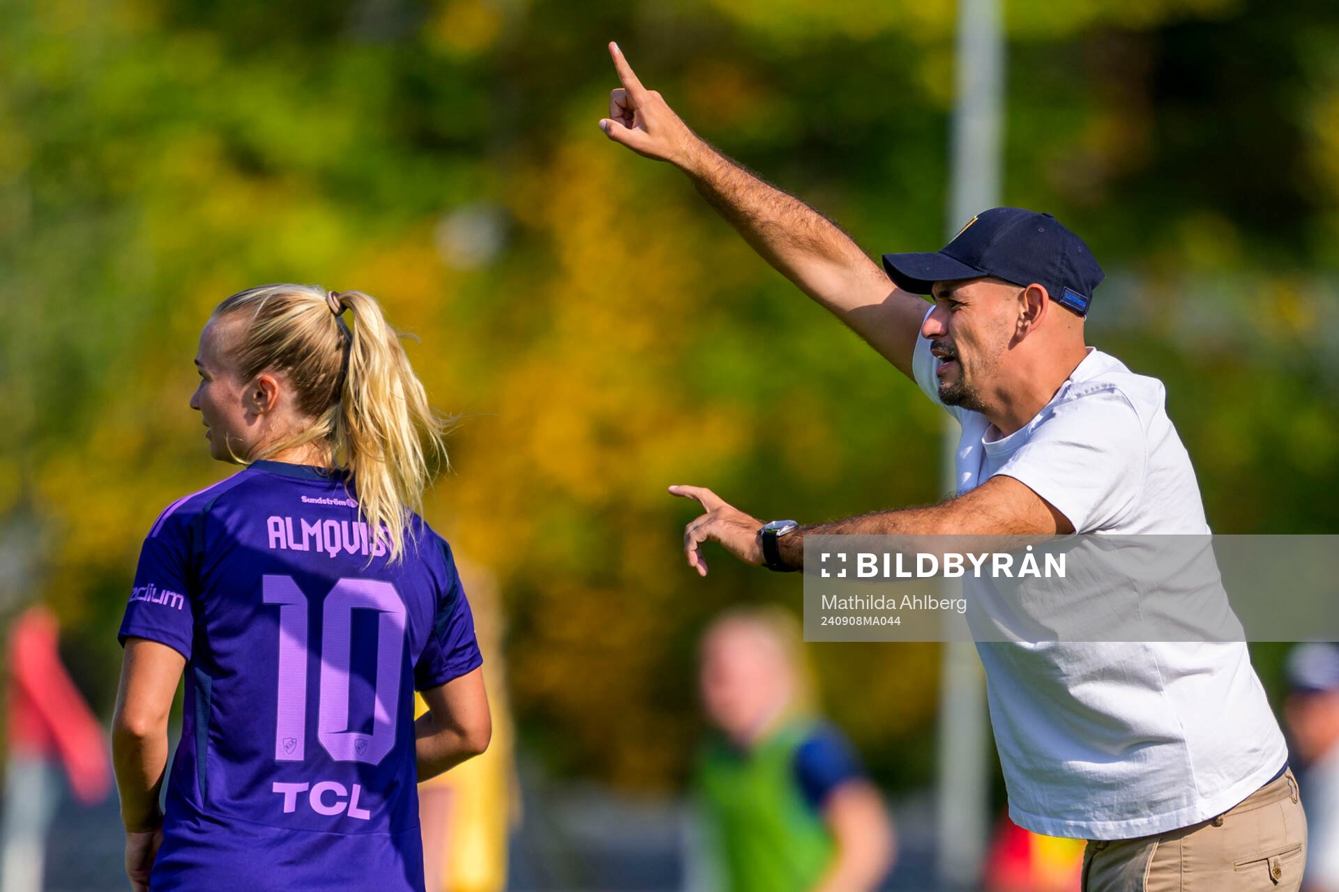 Djurgårdens Tove Almqvist och tränare Marcelo Fernandez