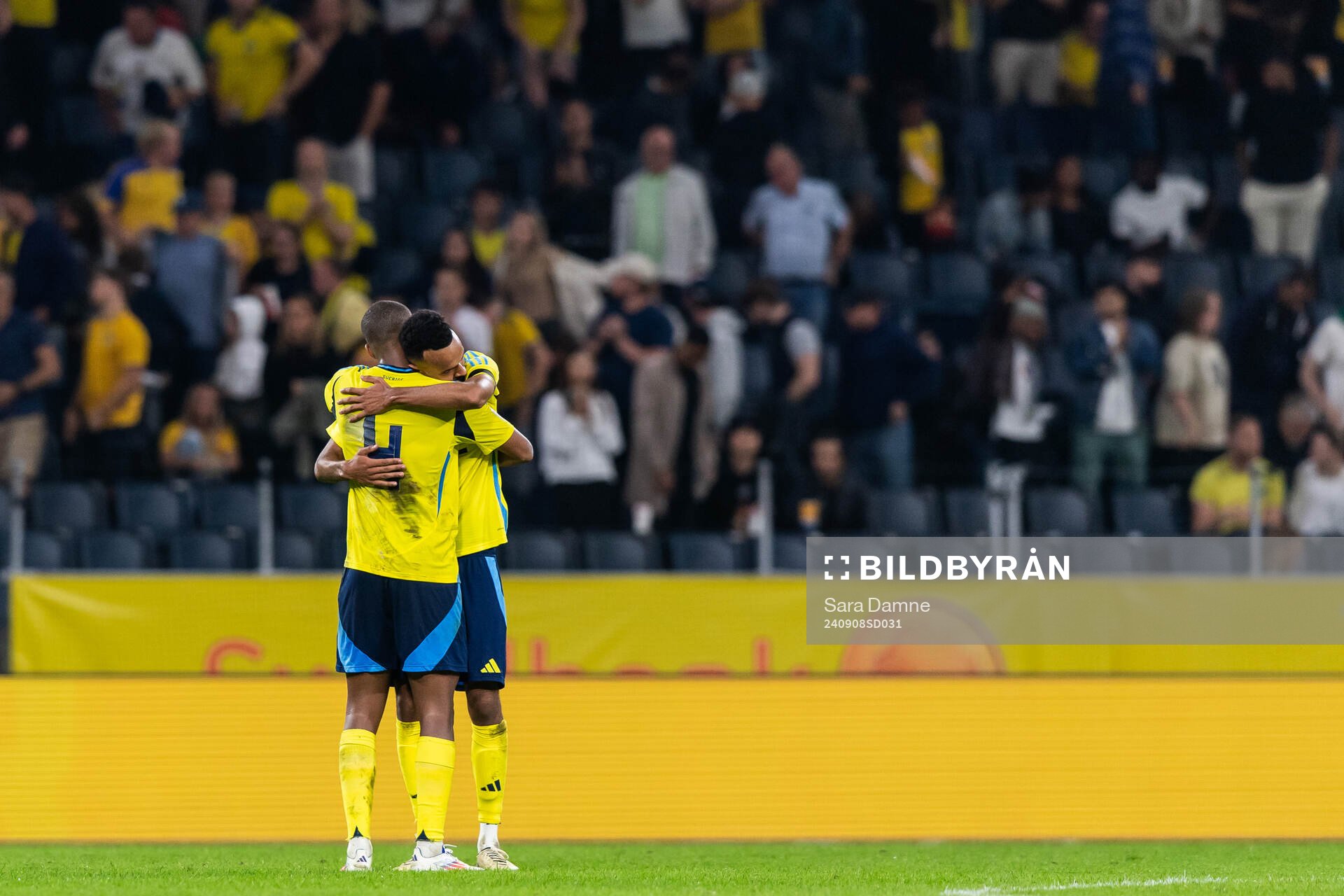 Isak Hien and Alex Douglas of Sweden celebrate