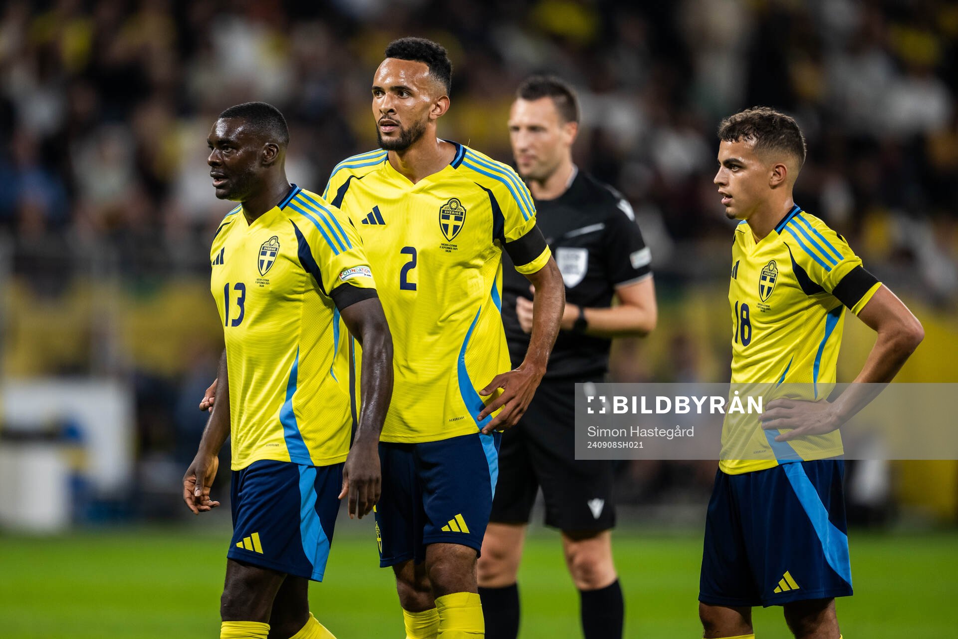Ken Sema, Alex Douglas and Yasin Ayari of Sweden