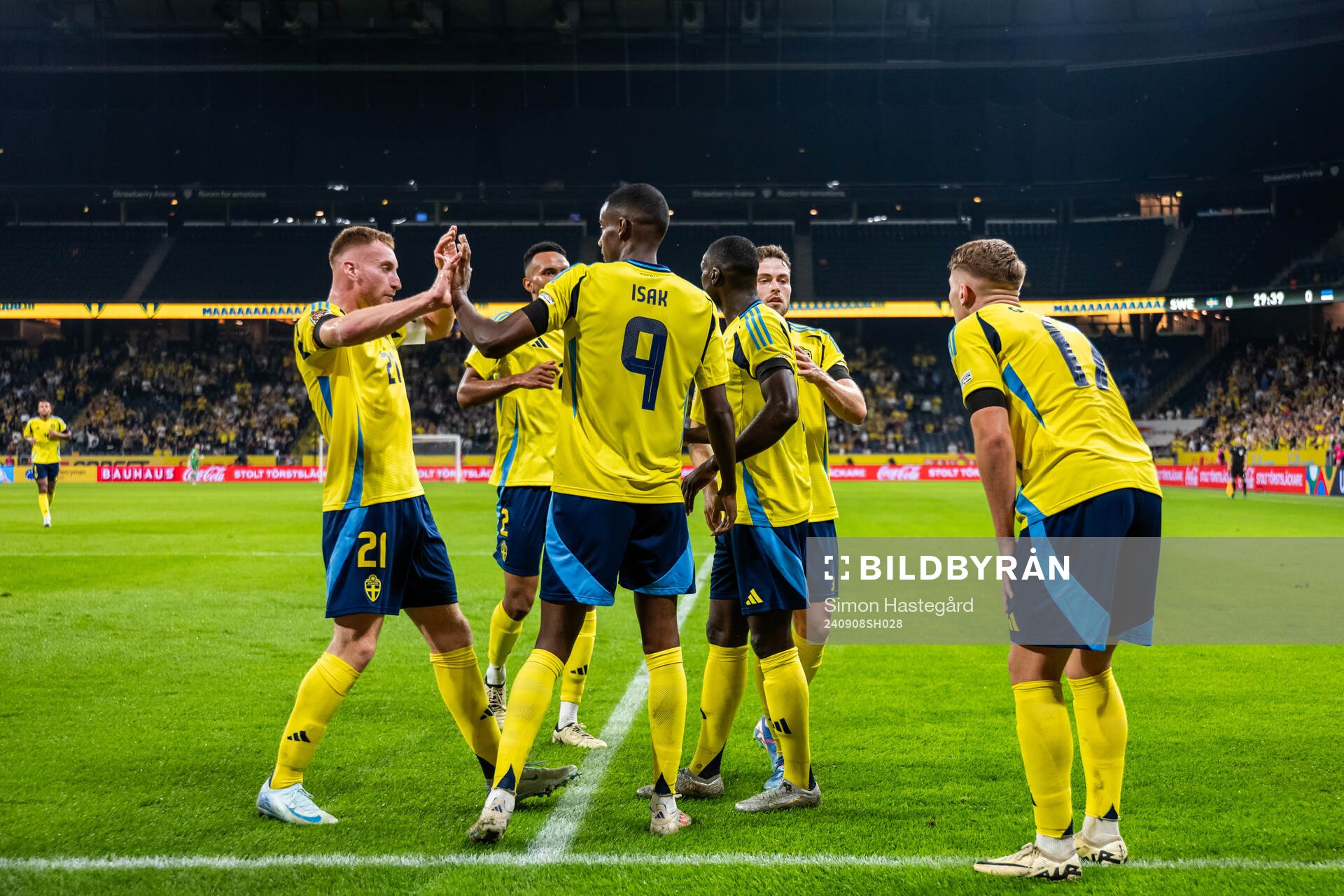 Alexander Isak, Dejan Kulusevski and Gabriel Gudmundsson