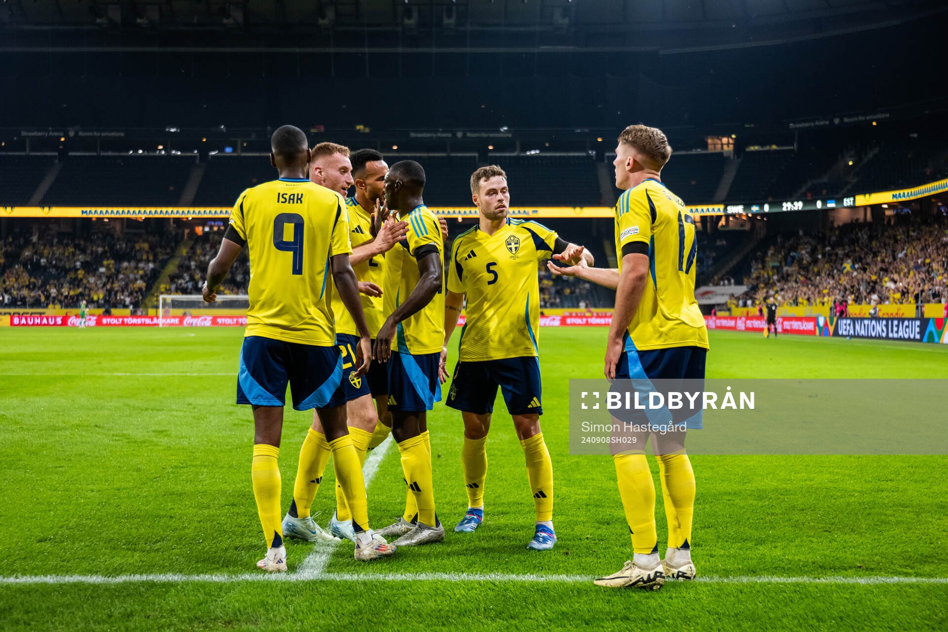 Alexander Isak, Dejan Kulusevski and Gabriel Gudmundsson