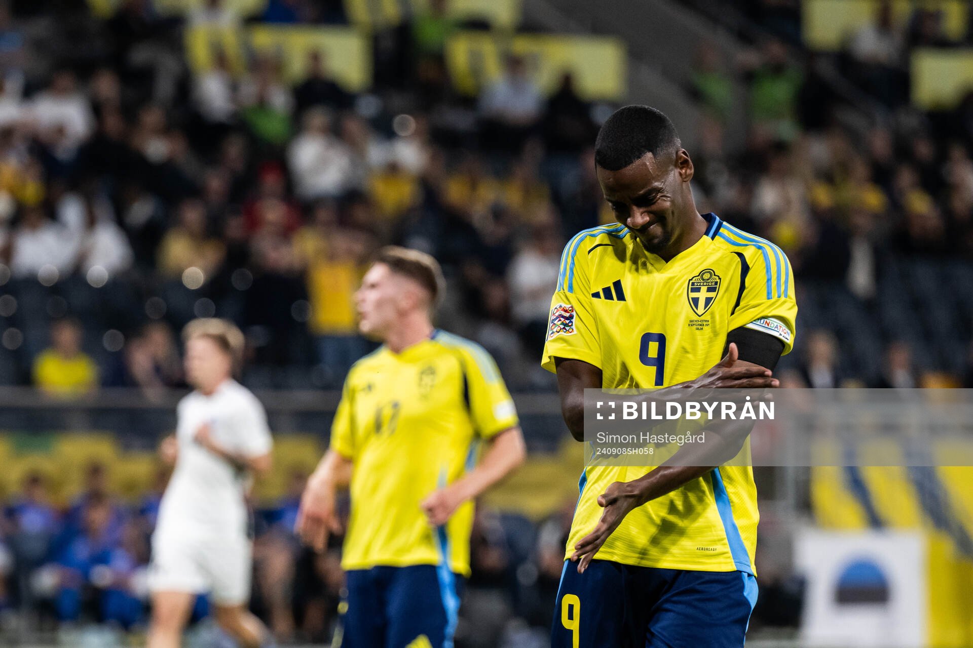 Alexander Isak of Sweden looks dejected
