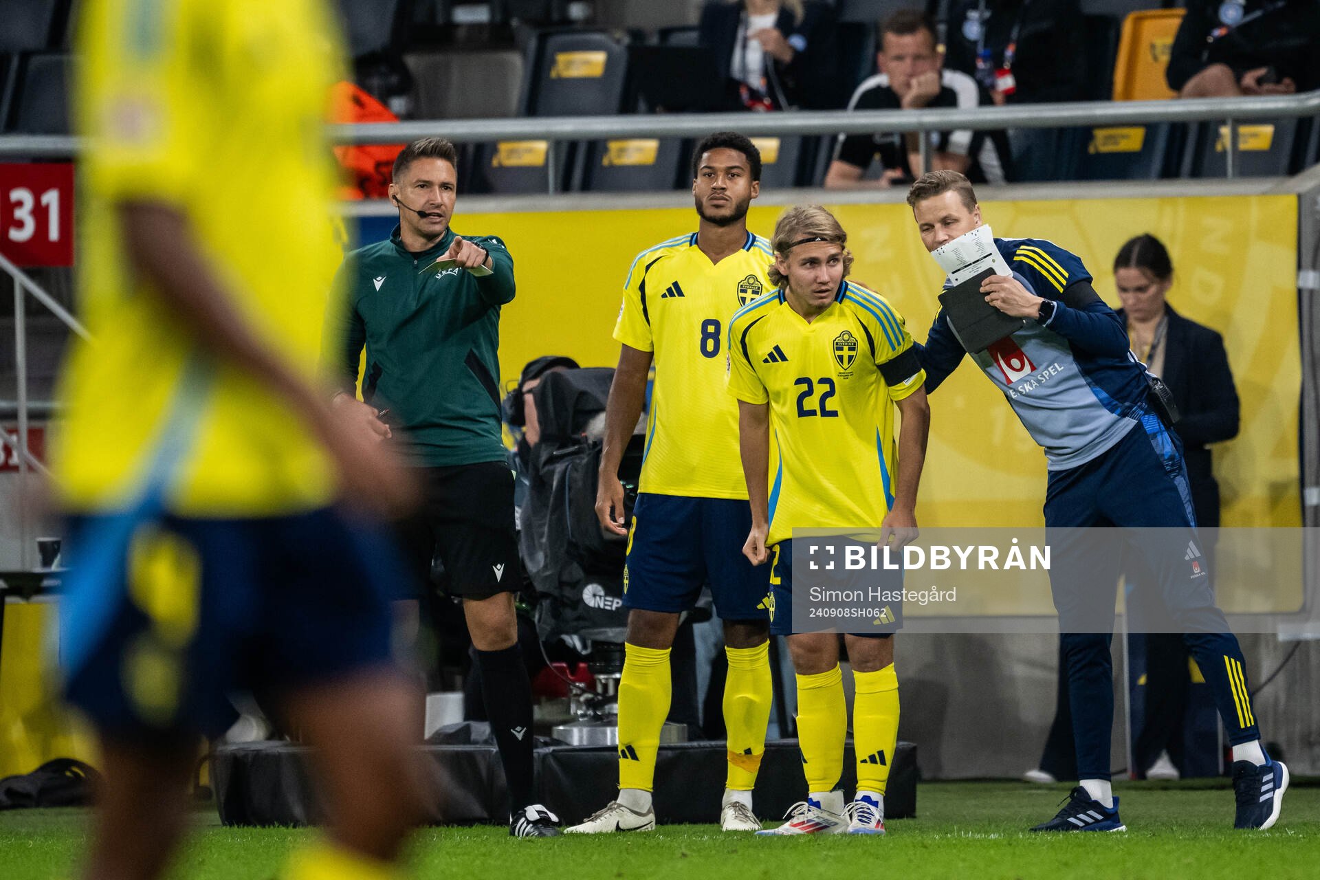 Jens Cajuste and Sebastian Nanasi of Sweden wait to be
