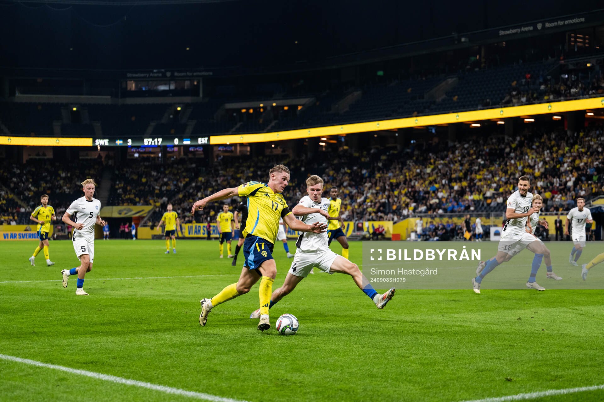 Viktor Gyökeres of Sweden and Michael Schjønning-Larsen