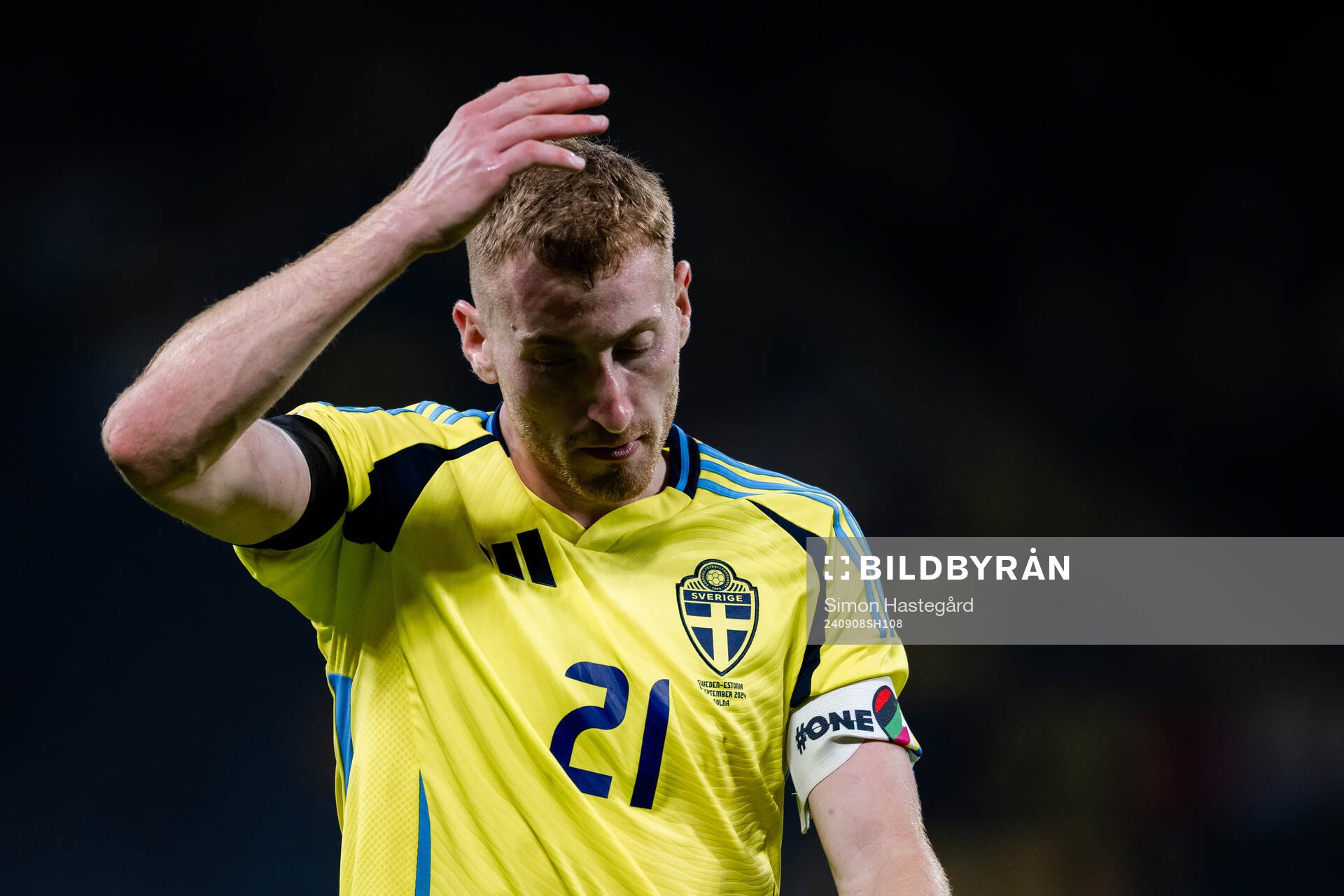 Dejan Kulusevski of Sweden looks dejected