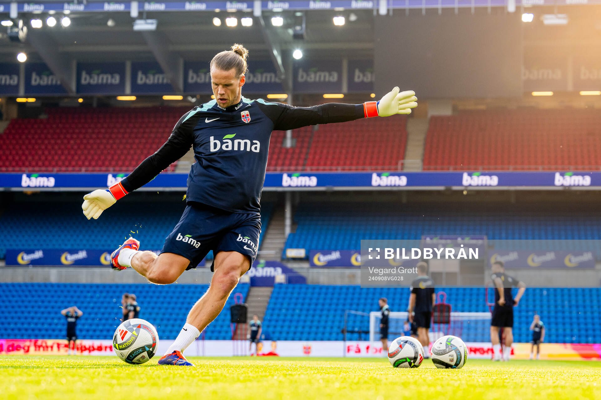 Goalkeeper Ørjan Håskjold Nyland of the Norwegian