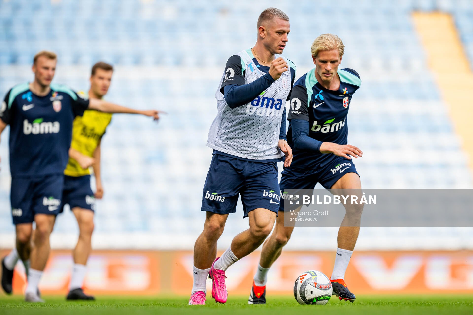 Julian Ryerson and Morten Thorsby of the Norwegian national