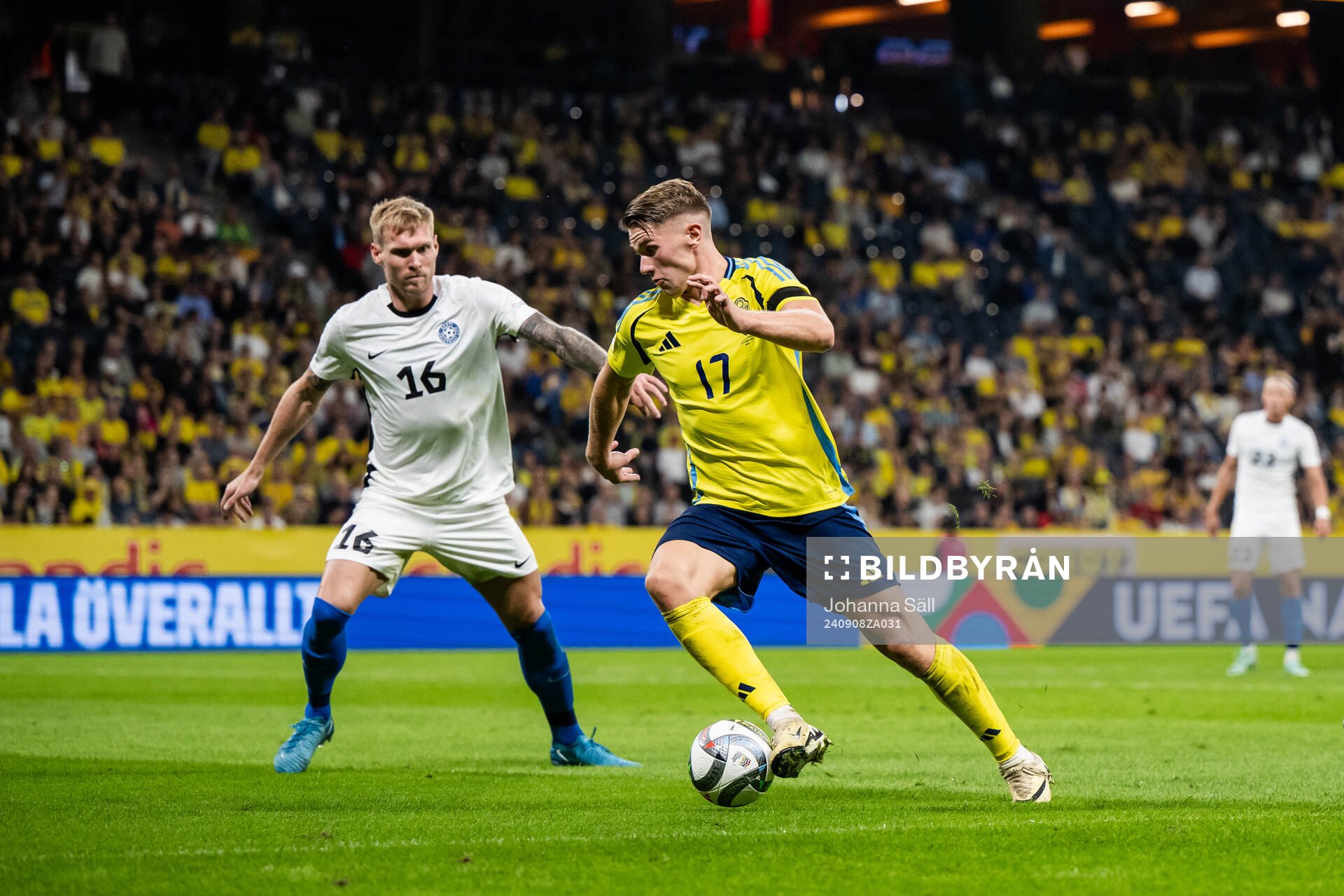 Joonas Tamm of Estonia and Viktor Gyökeres of Sweden