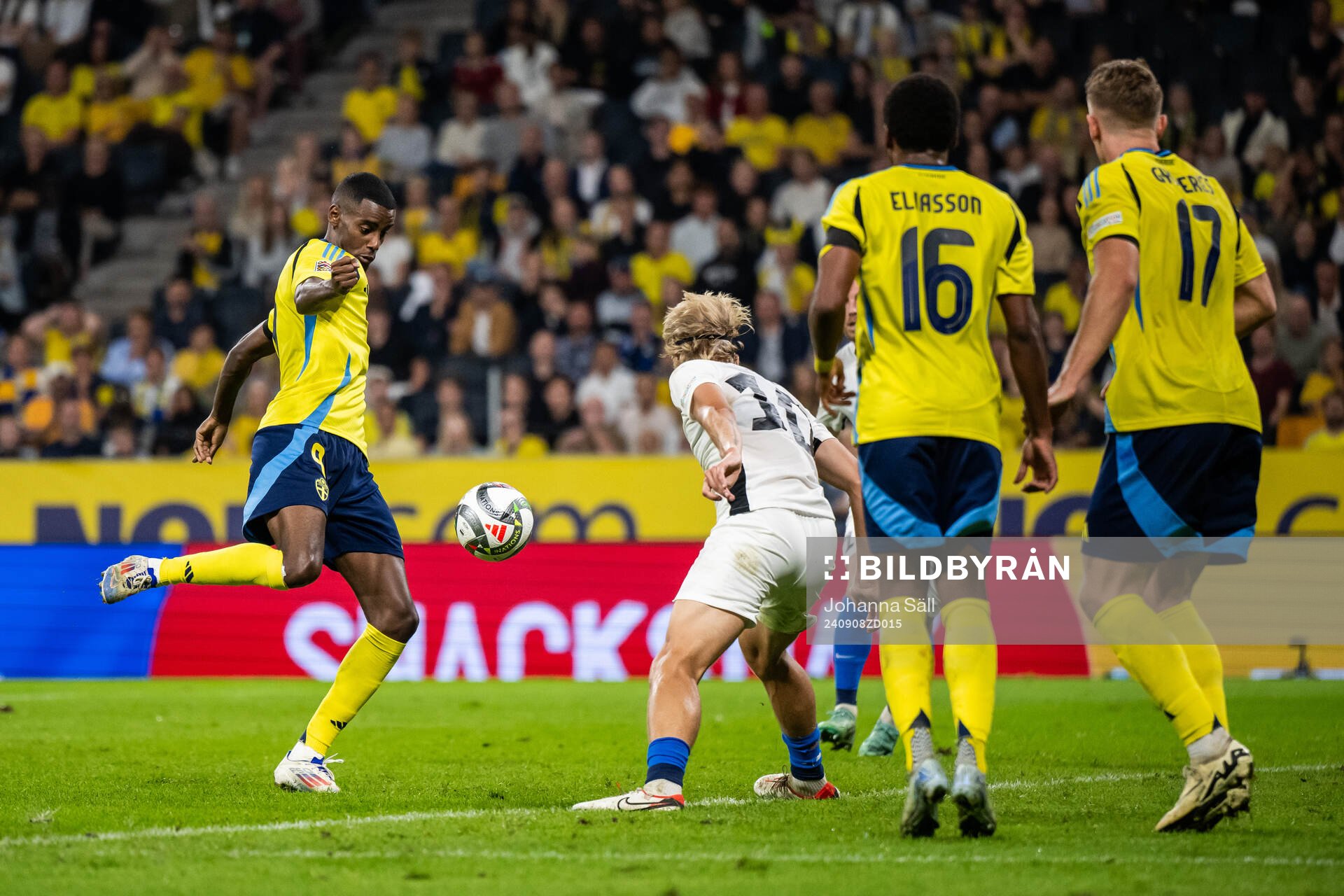 Alexander Isak of Sweden scores 2-0