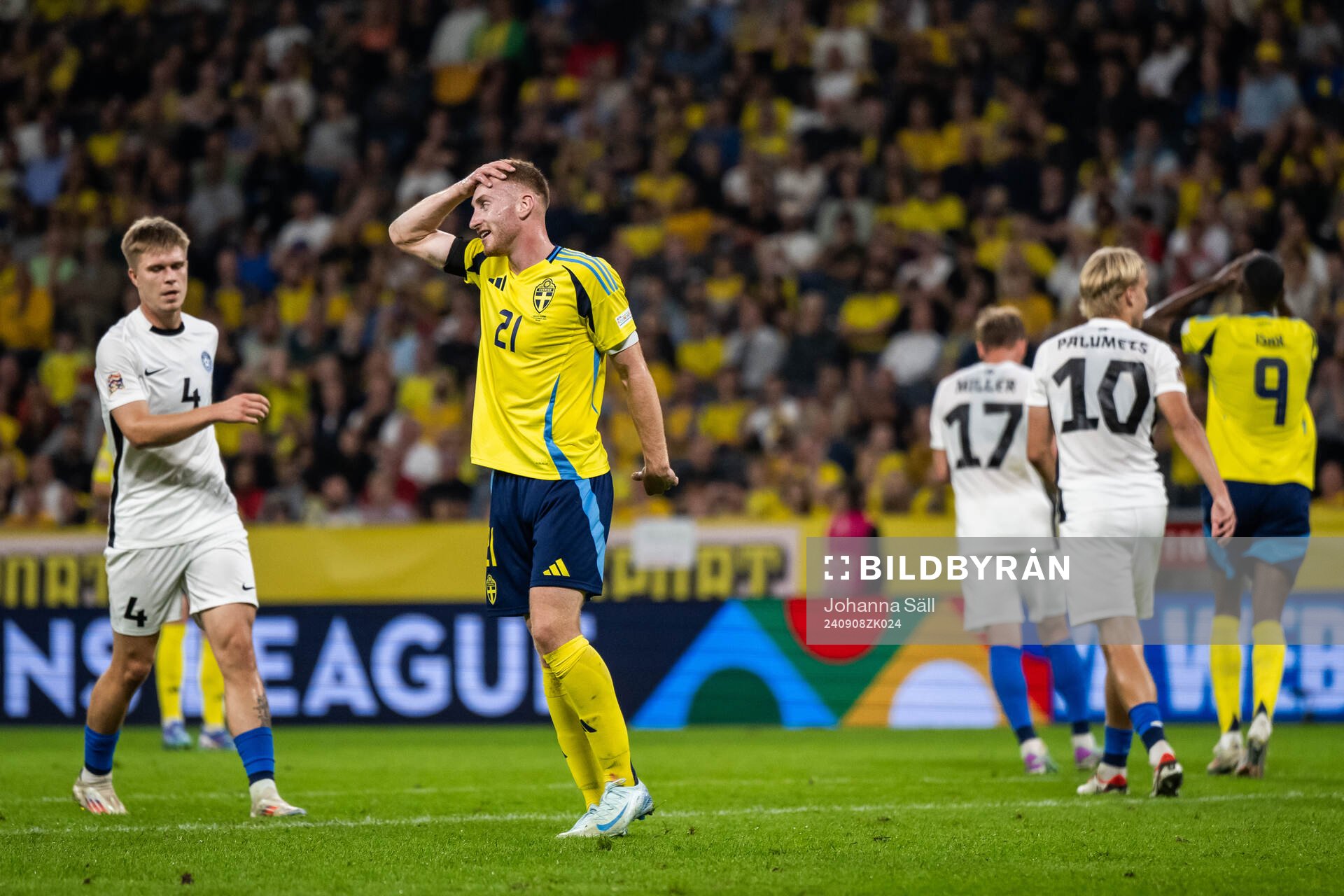 Dejan Kulusevski of Sweden looks dejected