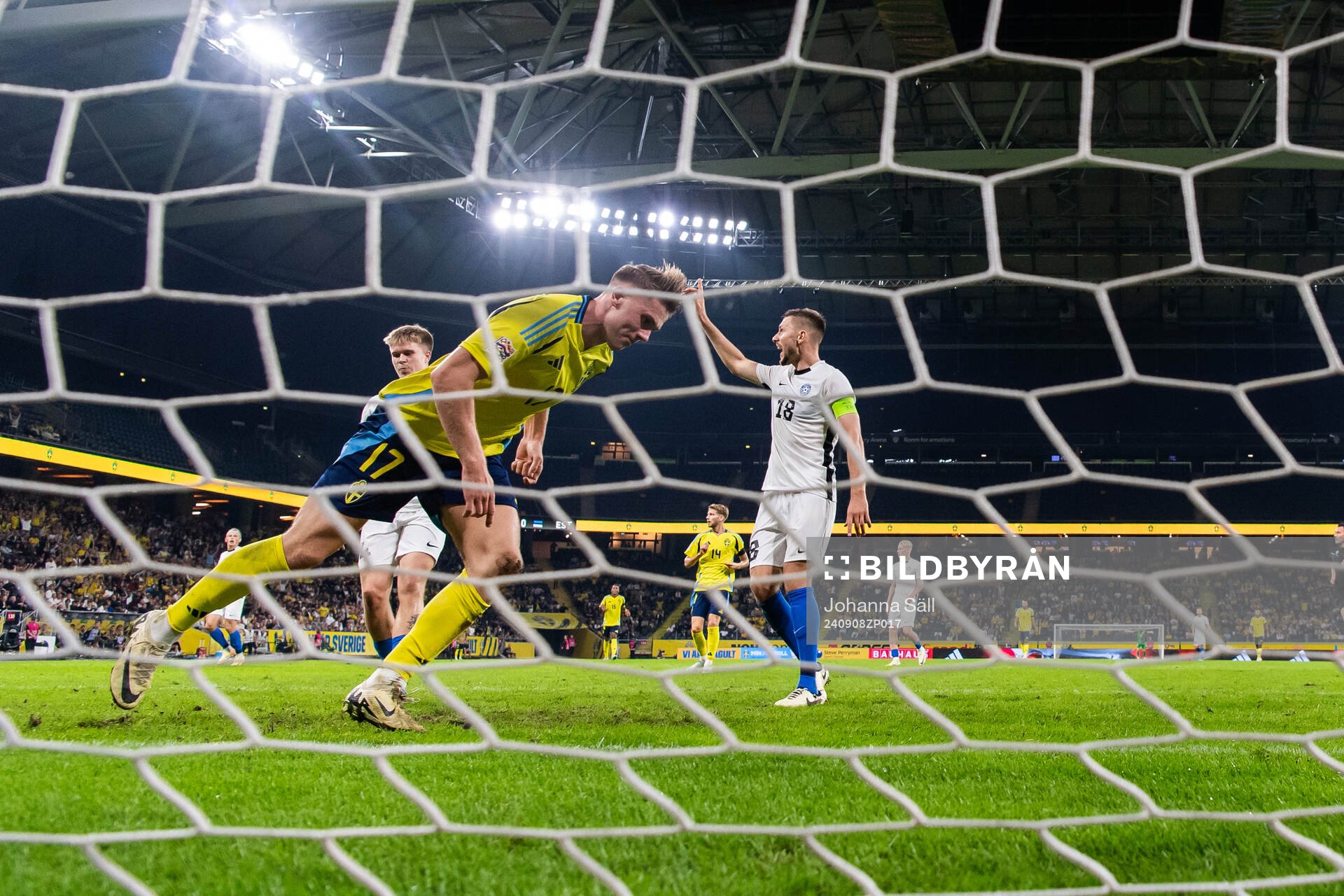 Viktor Gyökeres of Sweden celebrates