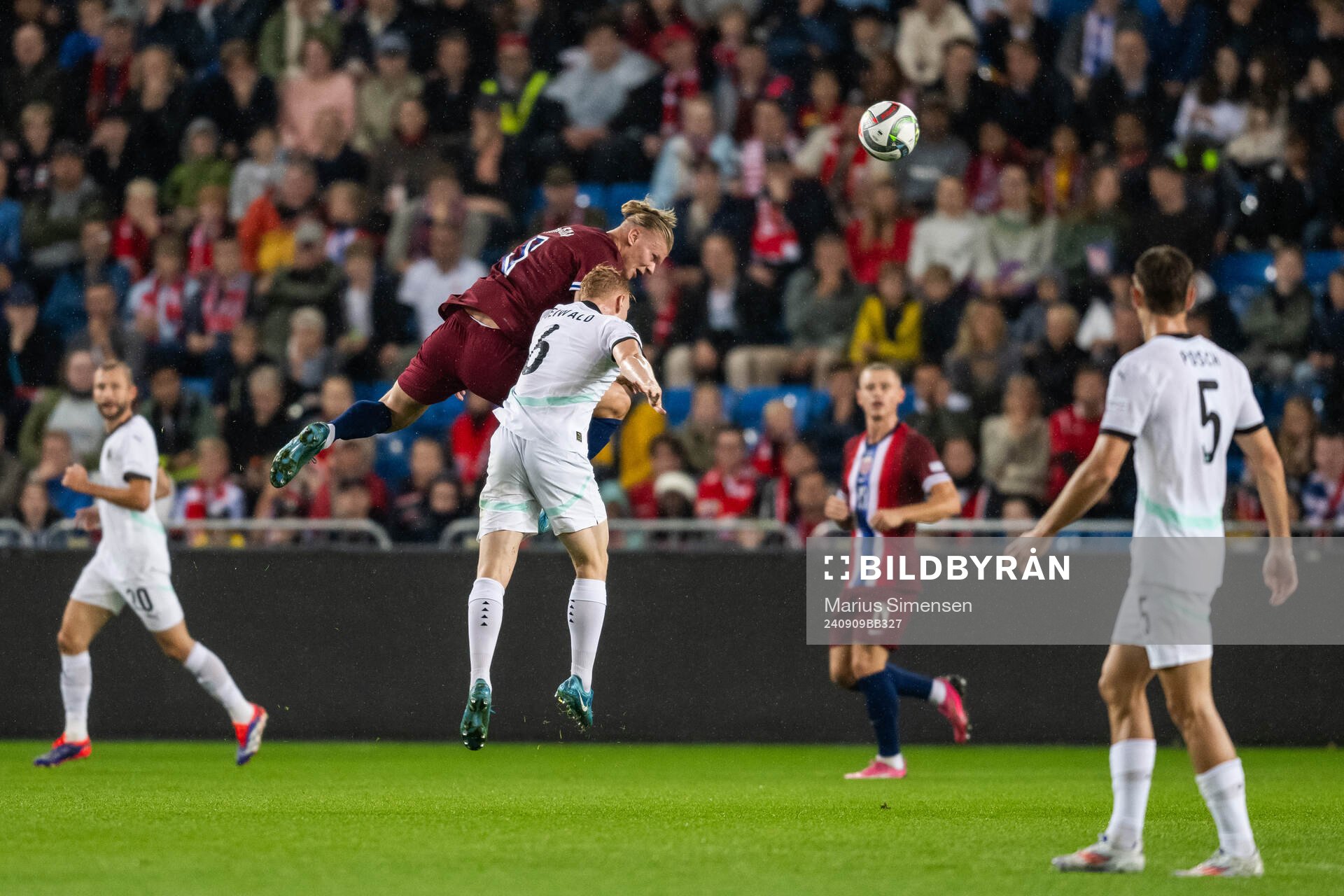 Erling Braut Haaland of Norway and Nicolas Seiwald of