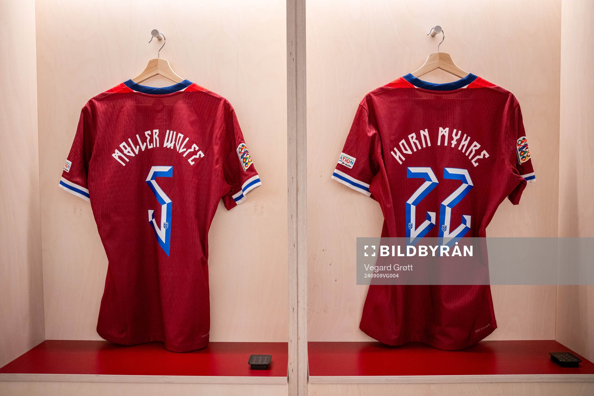 The kits of David Møller Wolfe and Felix Horn Myhre of