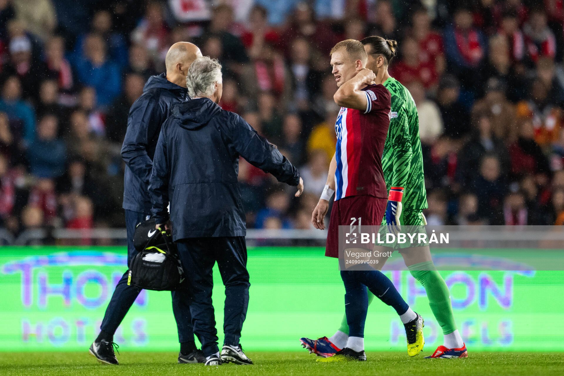 Andreas Hanche-Olsen of Norway in pain