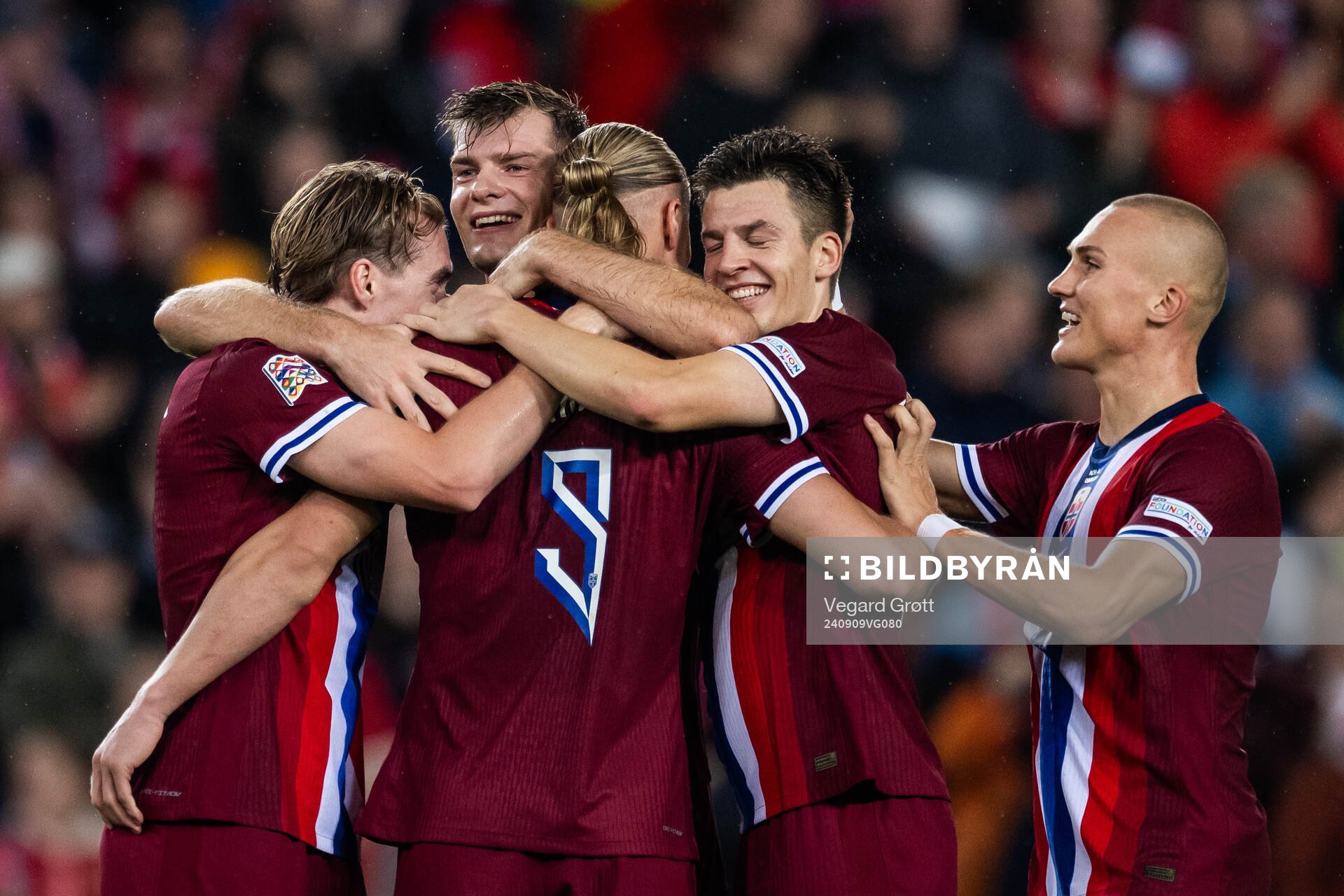 Erling Braut Haaland of Norway celebrates with Kristian