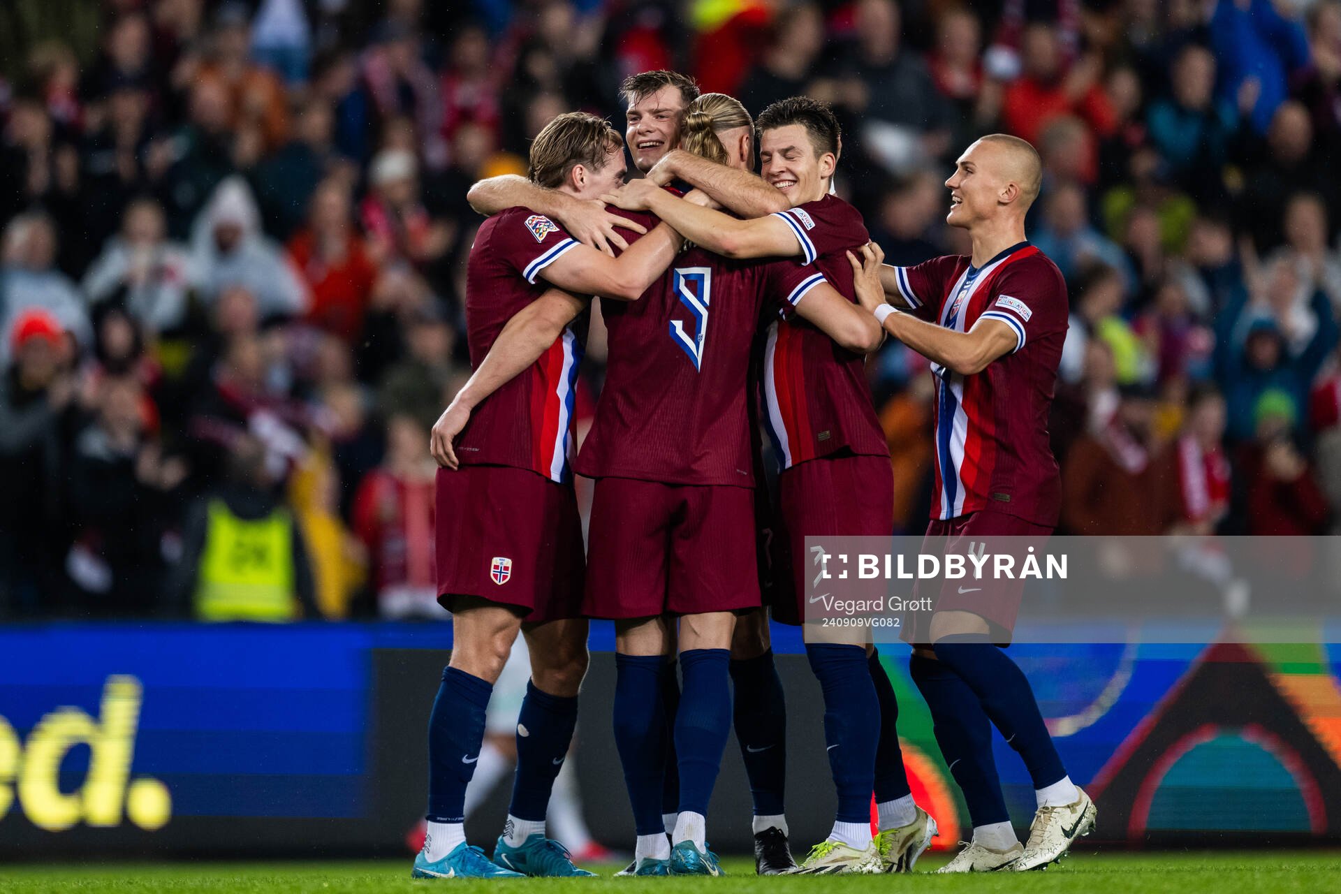 Erling Braut Haaland of Norway celebrates with Kristian