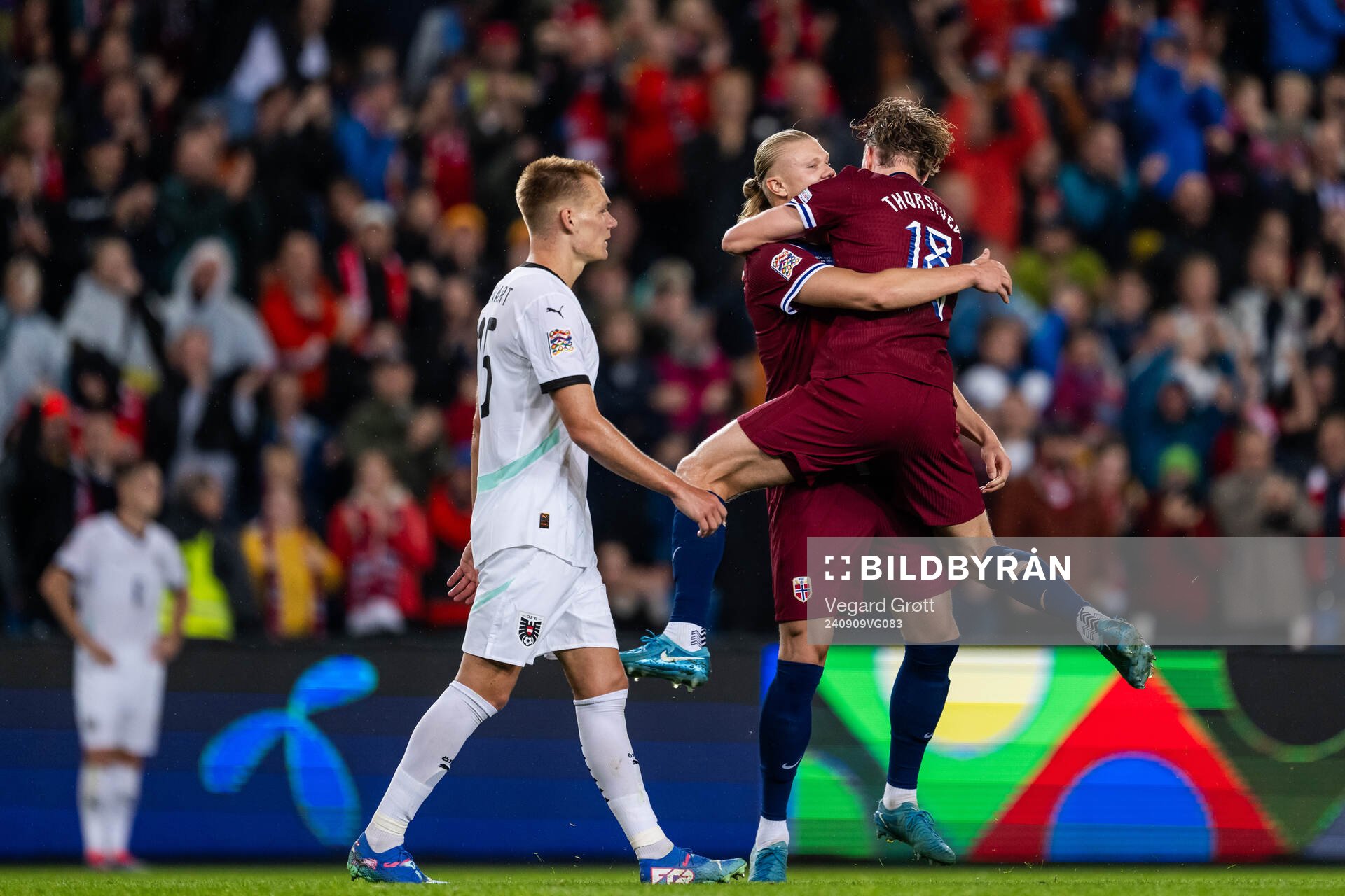 Erling Braut Haaland of Norway celebrates with Kristian