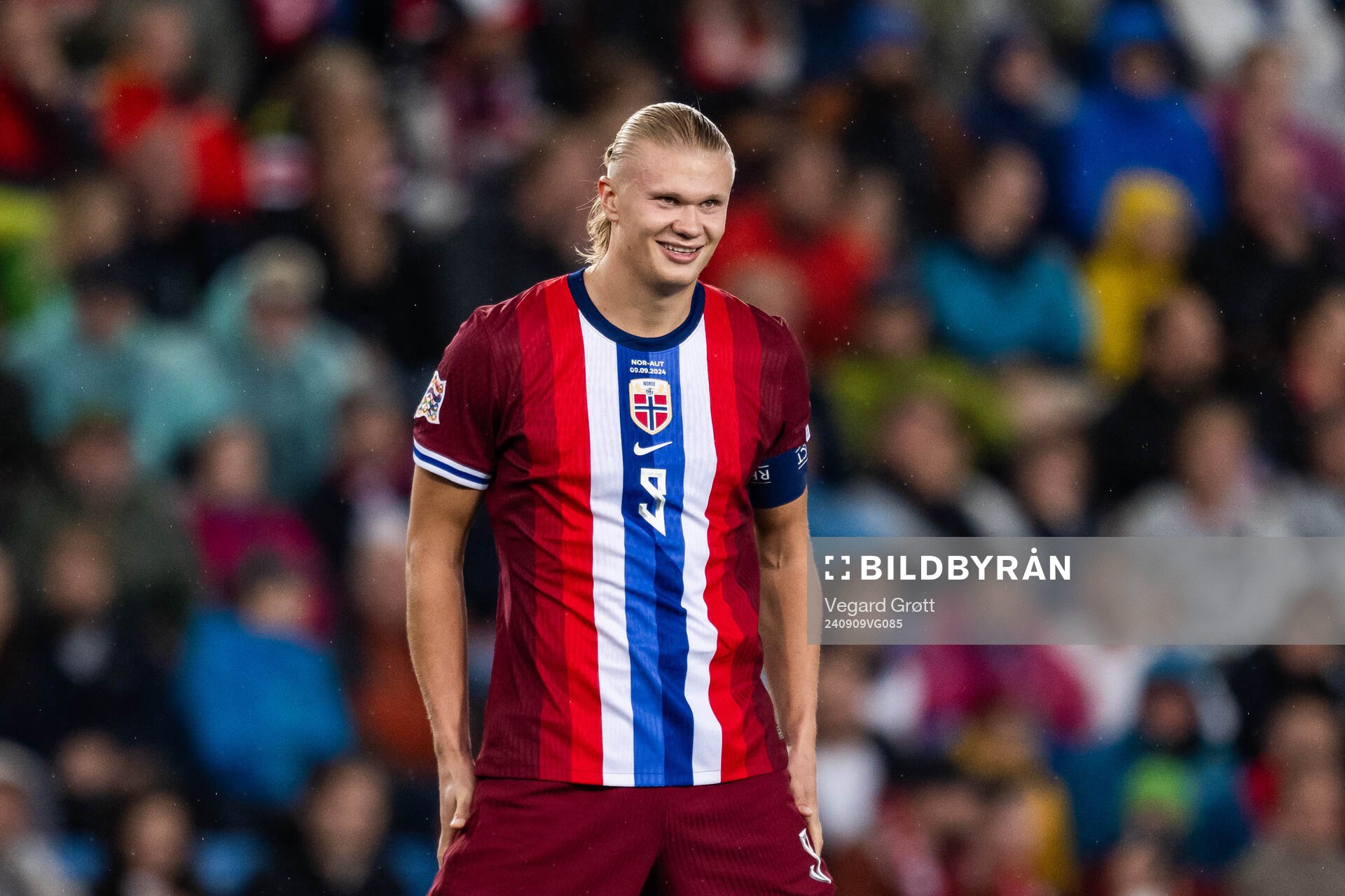 Erling Braut Haaland of Norway wait for the VAR goal check