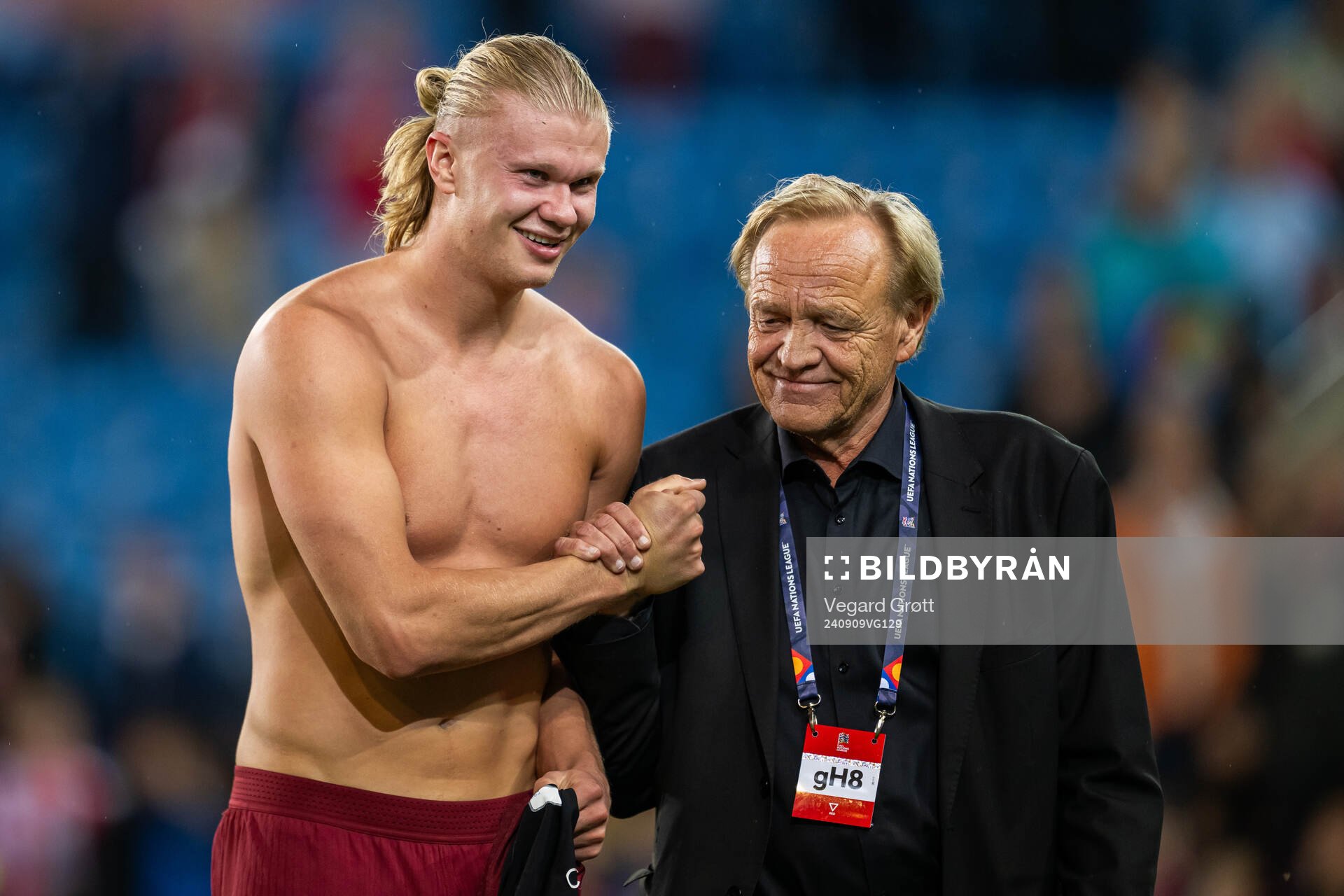 Erling Braut Haaland and Geir Ellefsen, head of security of