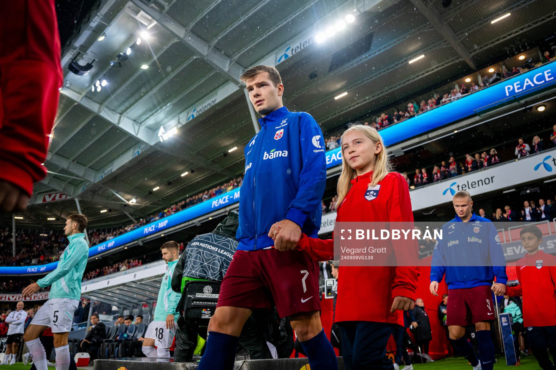 Alexander Sørloth of Norway enters the pitch