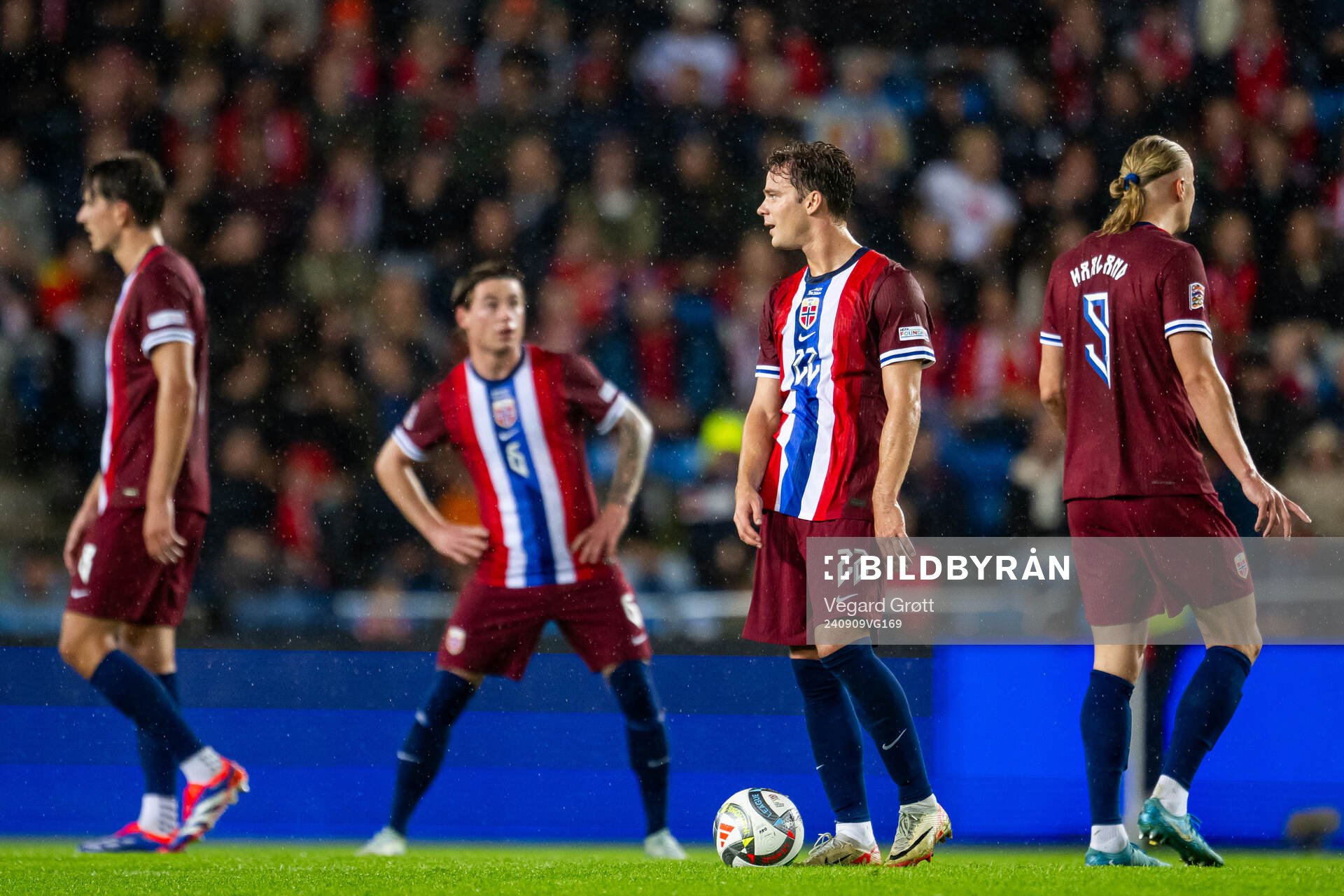 Felix Horn Myhre of Norway looks dejected