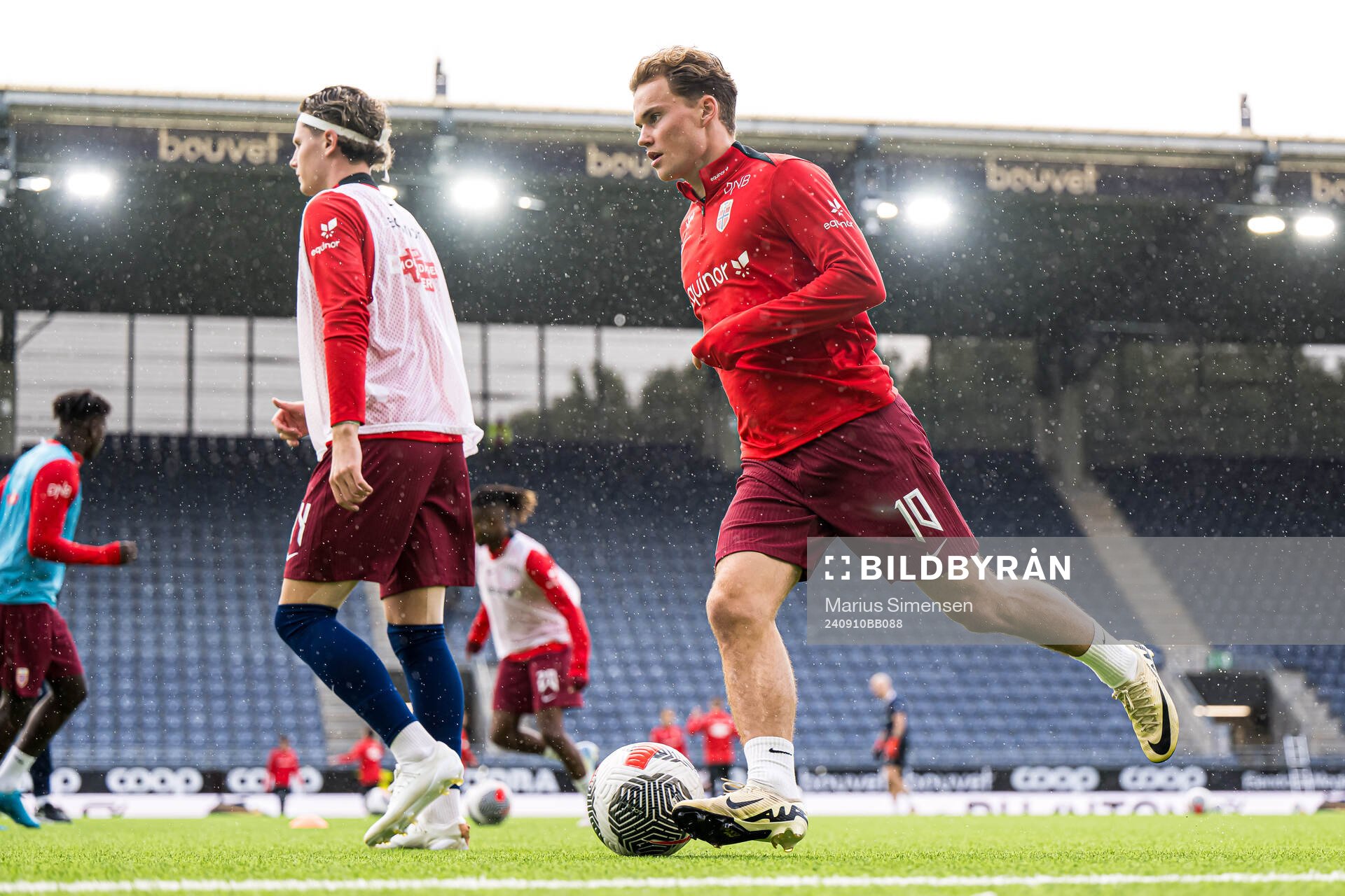Kristian Fredrik Malt Arnstad of Norway warms up