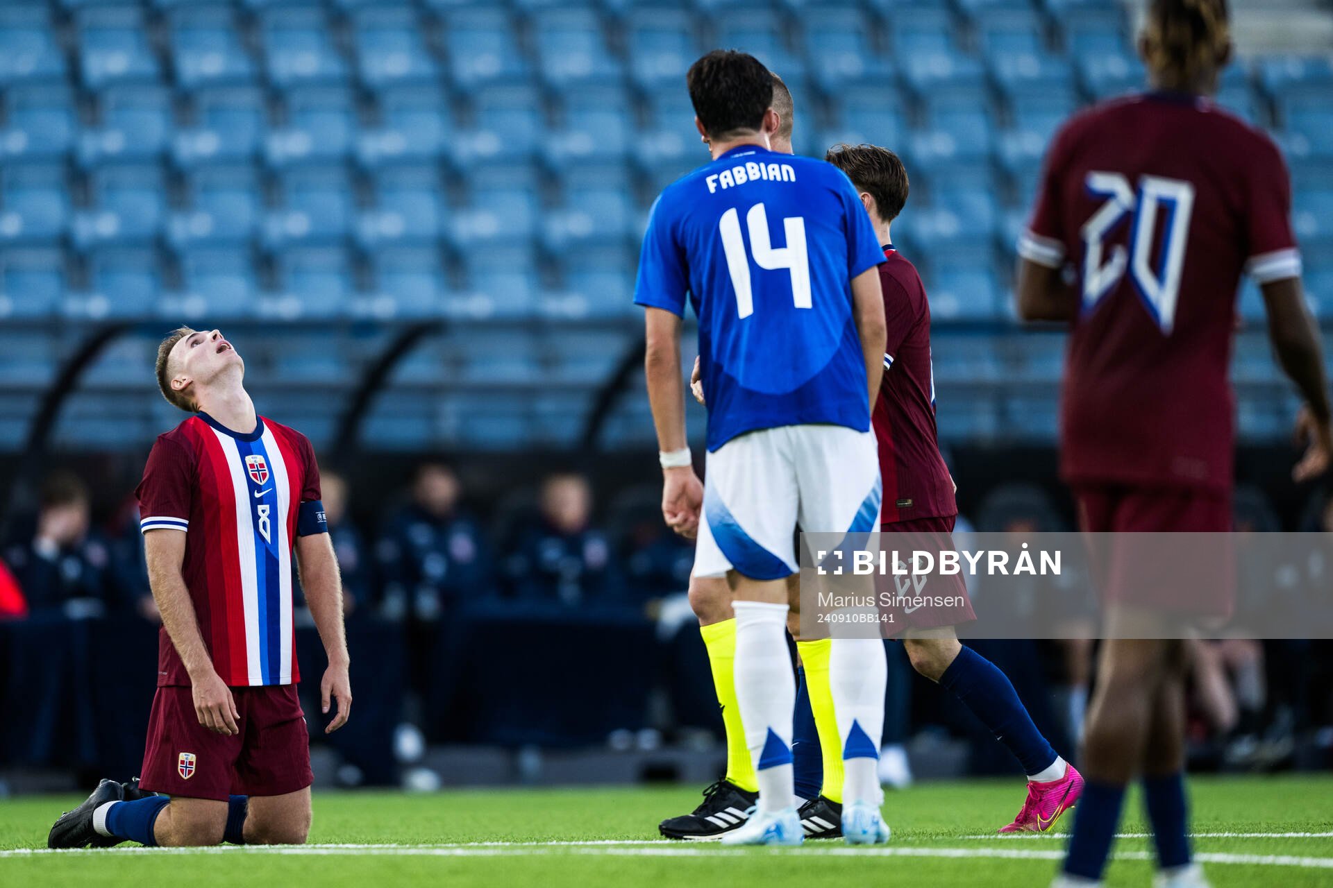 Sivert Heggheim Mannsverk of Norway looks dejected