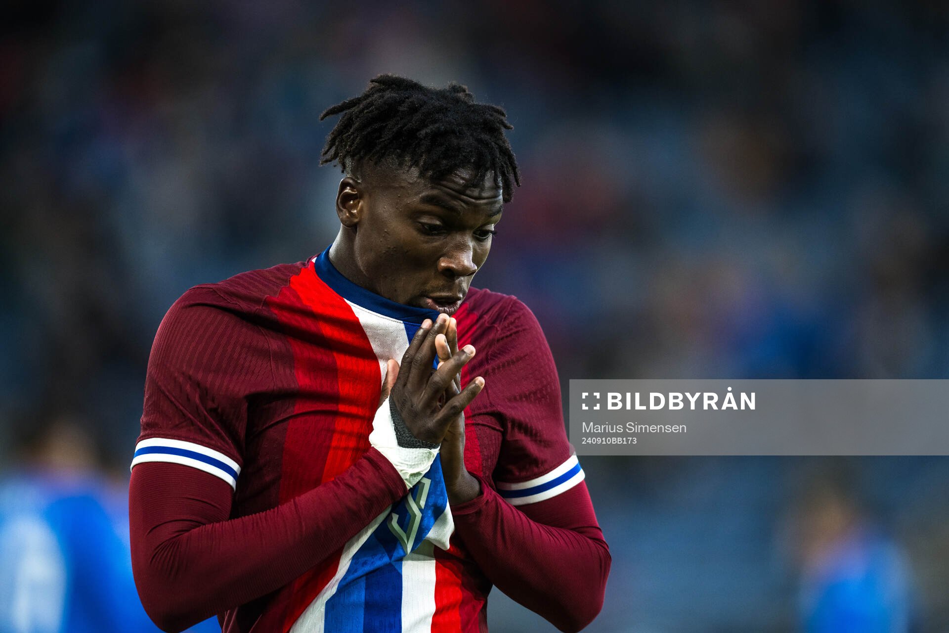 Seedyahmed Tijan Jatta of Norway looks dejected