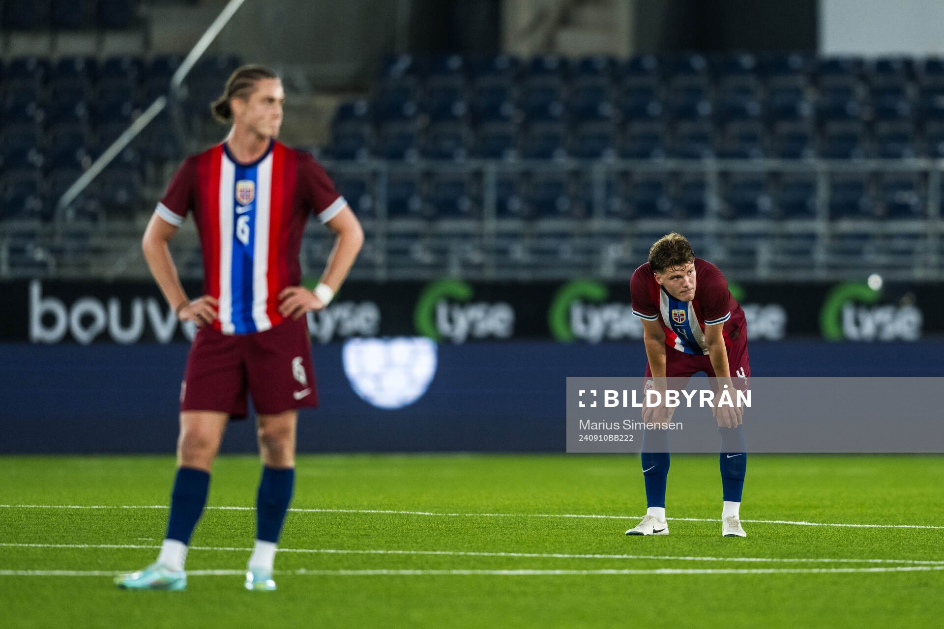 Leo Fuhr Hjelde of Norway looks dejected