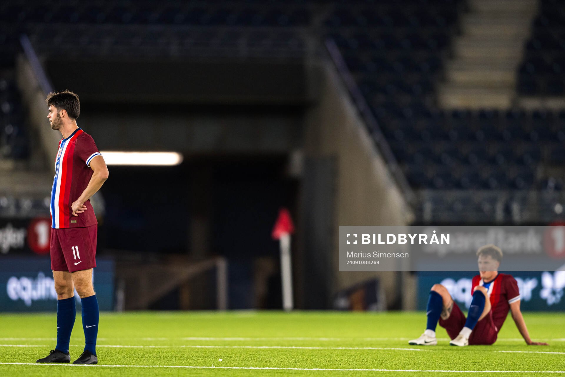 Lasse Selvåg Nordås of Norway looks dejected