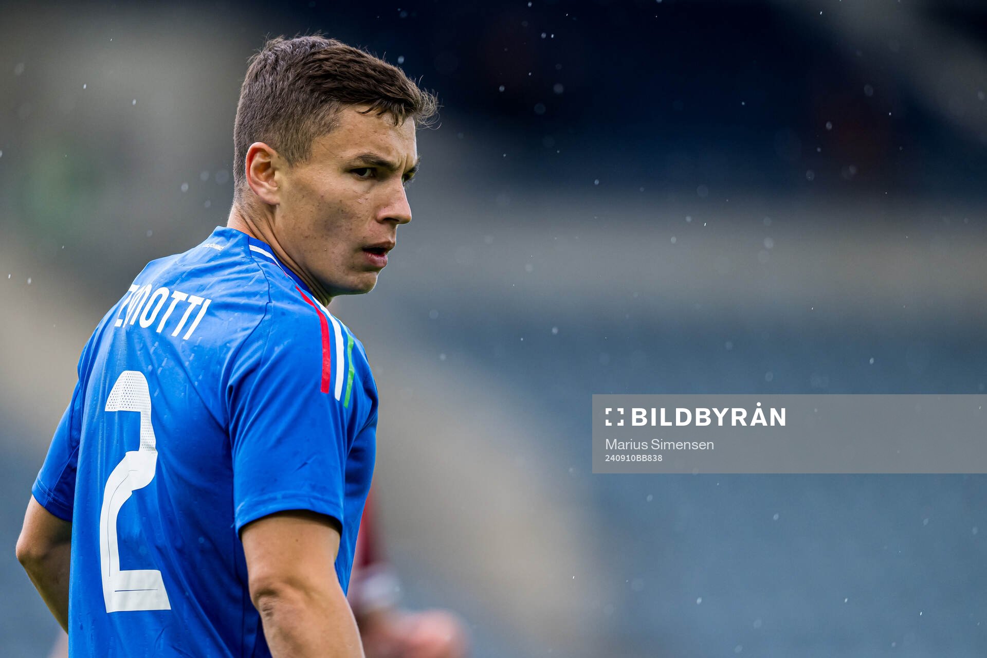 Mattia Zanotti of Italy during the UEFA European Under-21 Qualifier football match between Norway and Italy on September 10, 2024 in Stavanger.