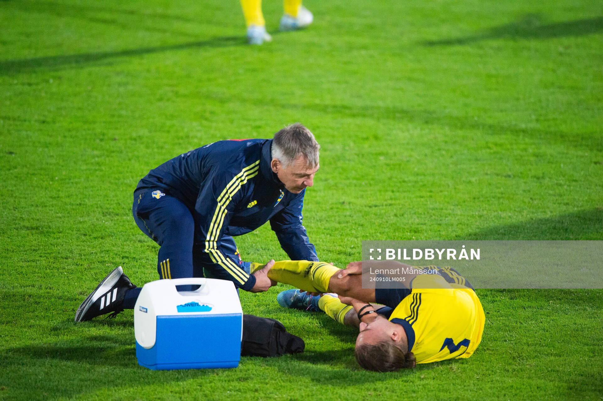 Sveriges Elison Makolli skadad