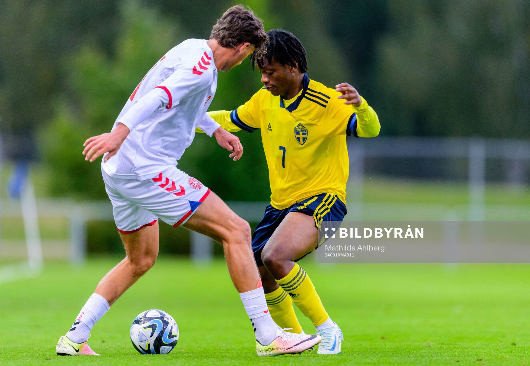 And Jeremy Agbonifo of Sweden during the U20 football match between Sweden and Denmark on September 10, 2024 in Hässleholm. 