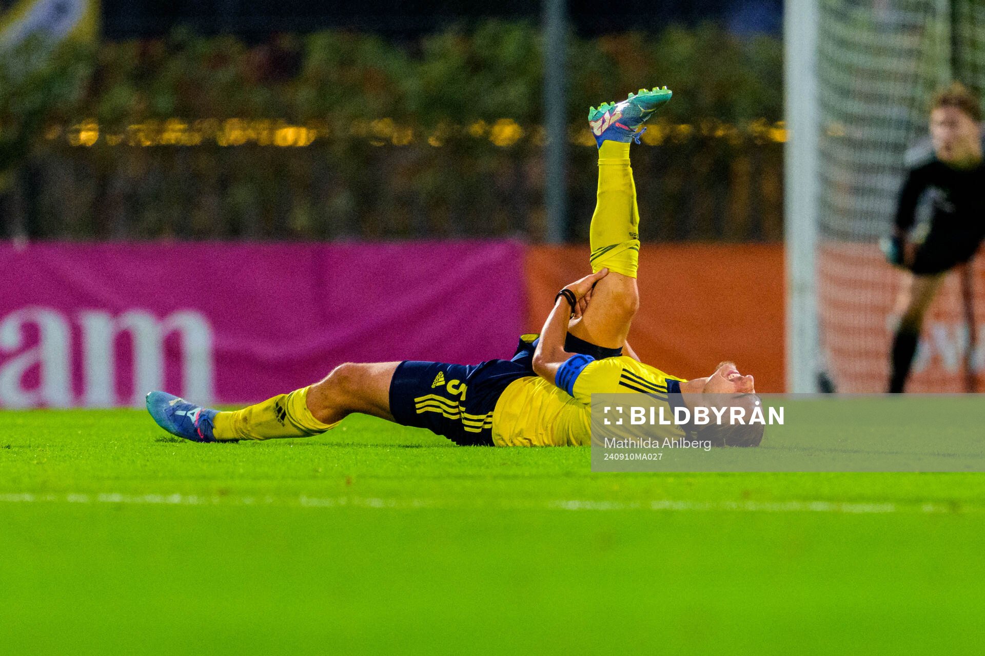 Elison Makolli of Sweden during the U20 football match between Sweden and Denmark on September 10, 2024 in Hässleholm. 