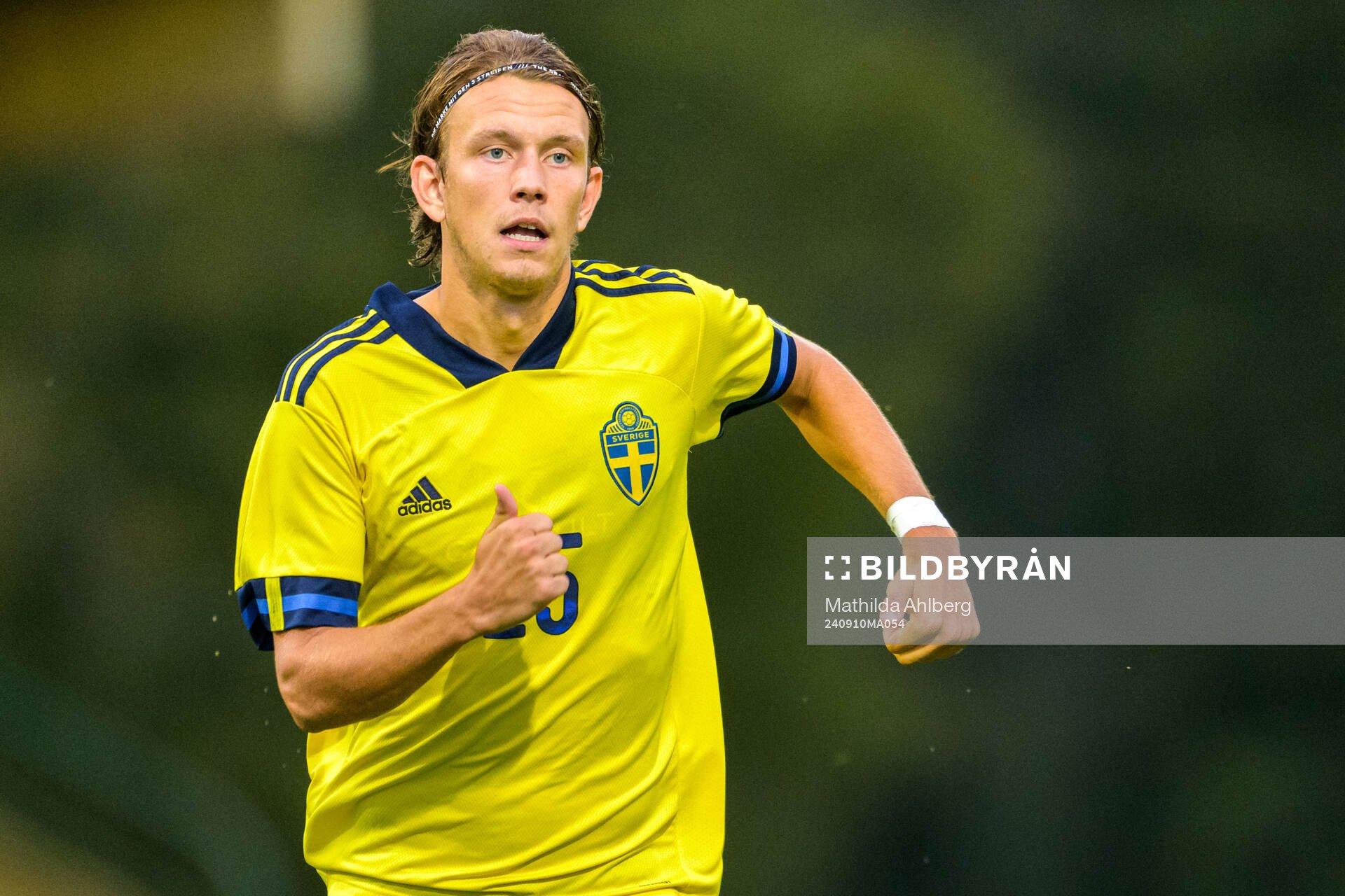 Kazper Karlsson of Sweden during the U20 football match between Sweden and Denmark on September 10, 2024 in Hässleholm. 