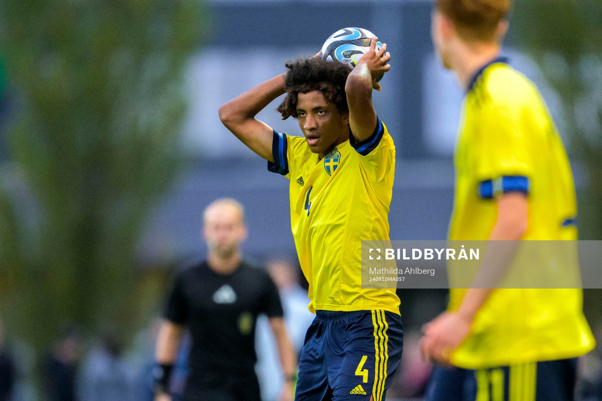 Malcolm Jeng of Sweden during the U20 football match between Sweden and Denmark on September 10, 2024 in Hässleholm. 