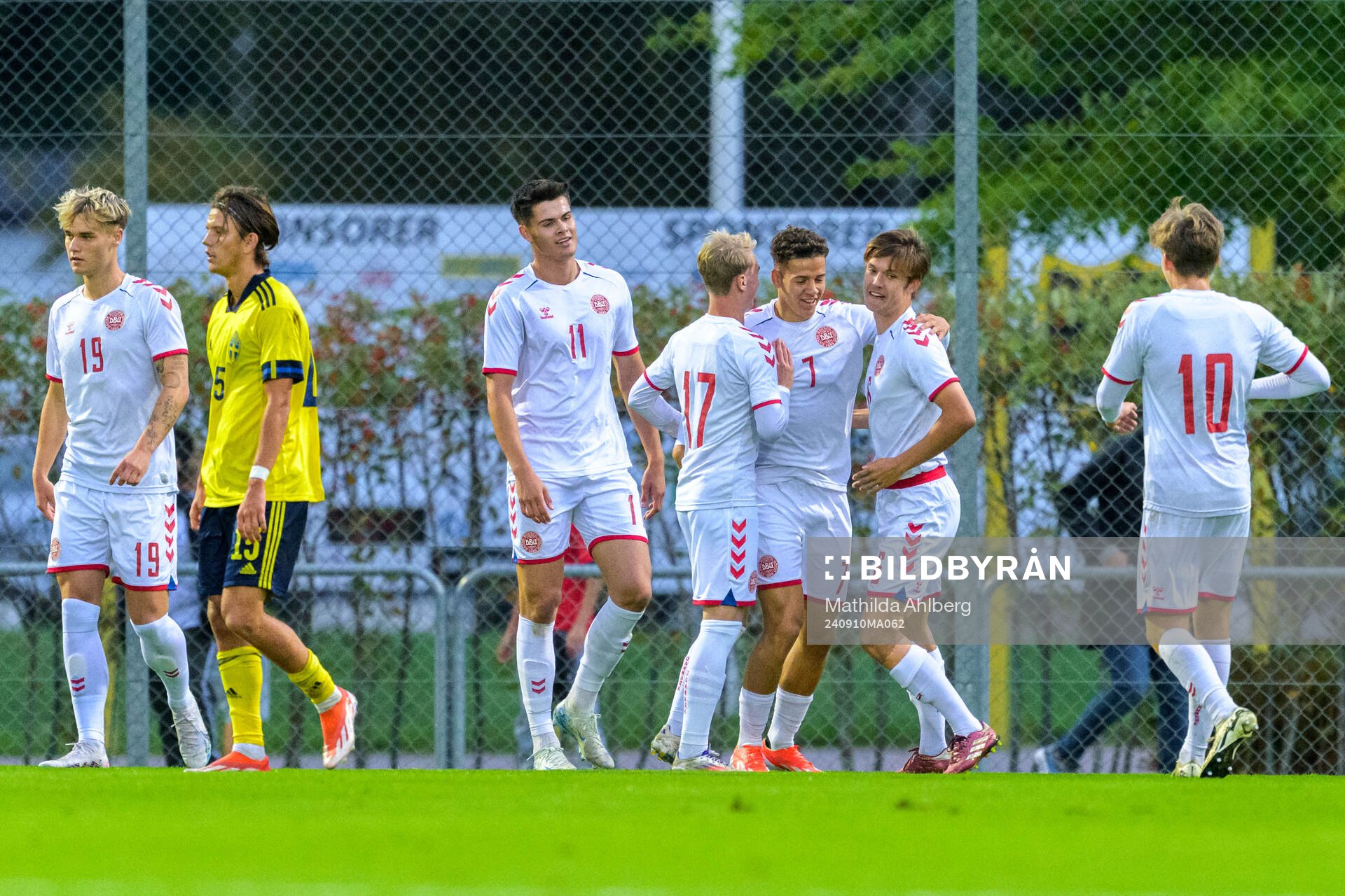 Clement Bischoff of Denmark celebrates 0-2