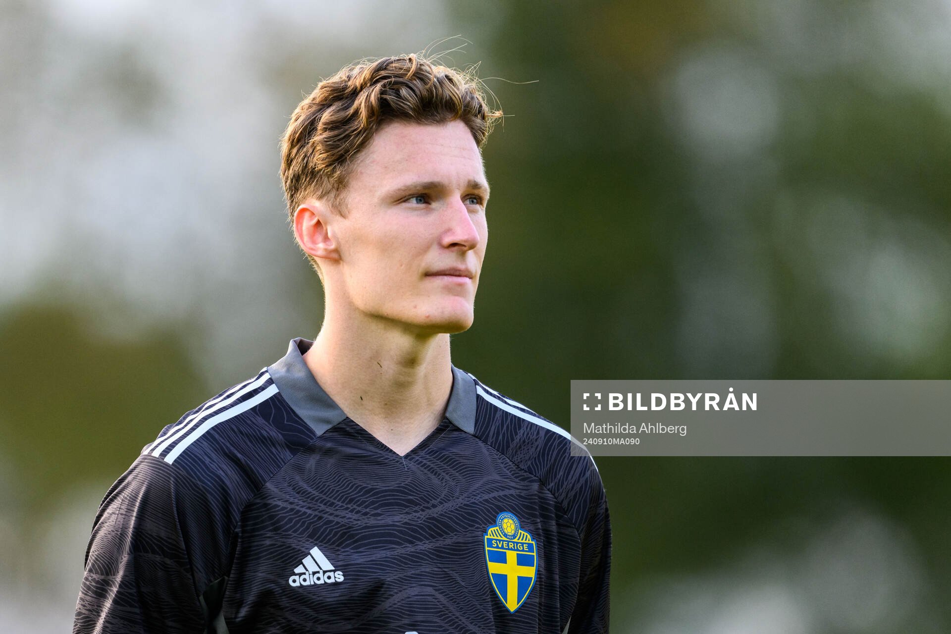Goalkeeper Alexander Sandahl of Sweden ahead of the U20 football match between Sweden and Denmark on September 10, 2024 in Hässleholm. 