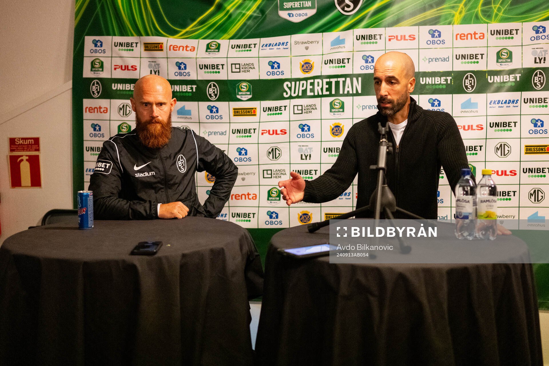 Landskronas tränare Max Mölder och Östers tränare
