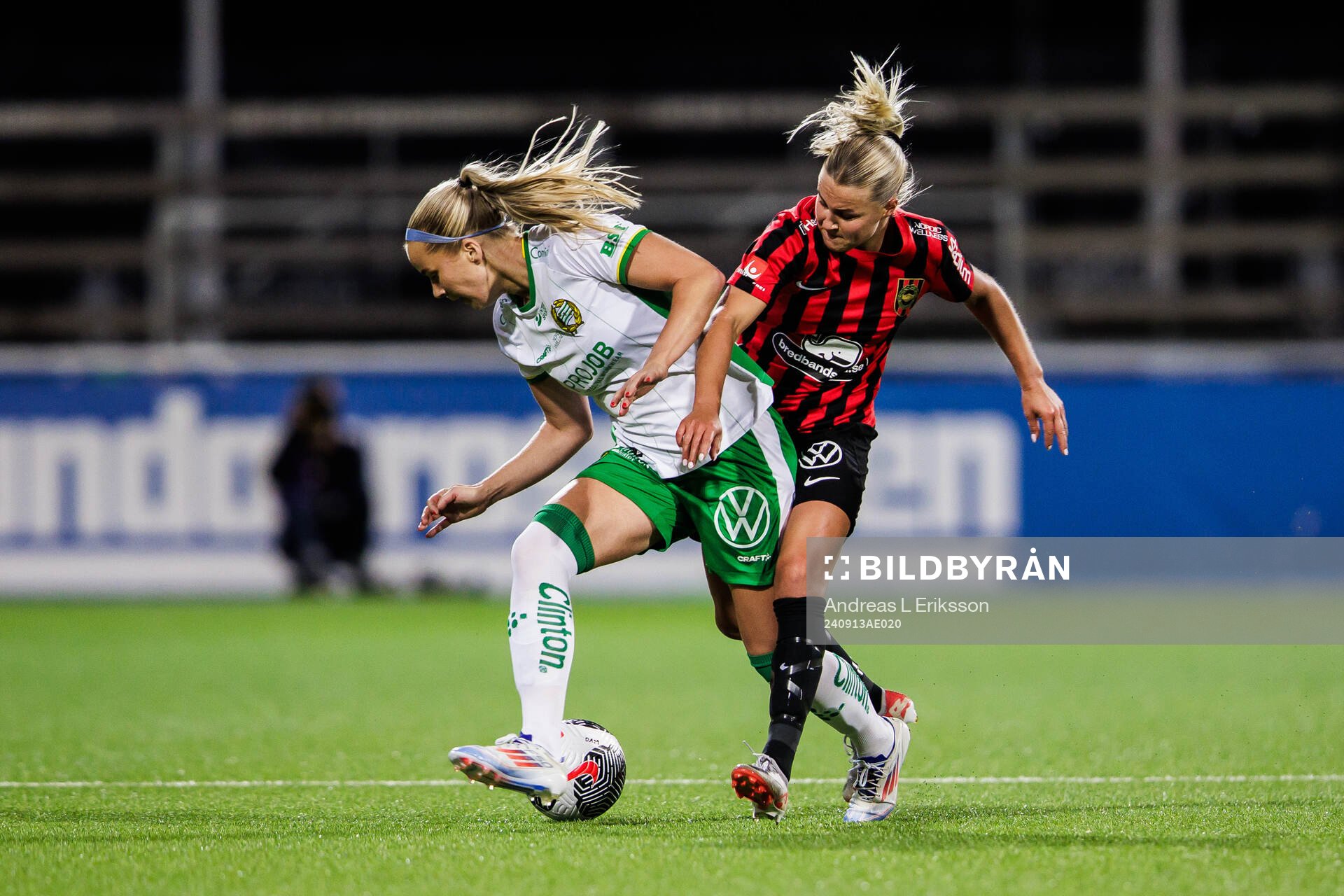 Hammarbys Eva Nyström och Brommapojkarnas Johanna Svedberg