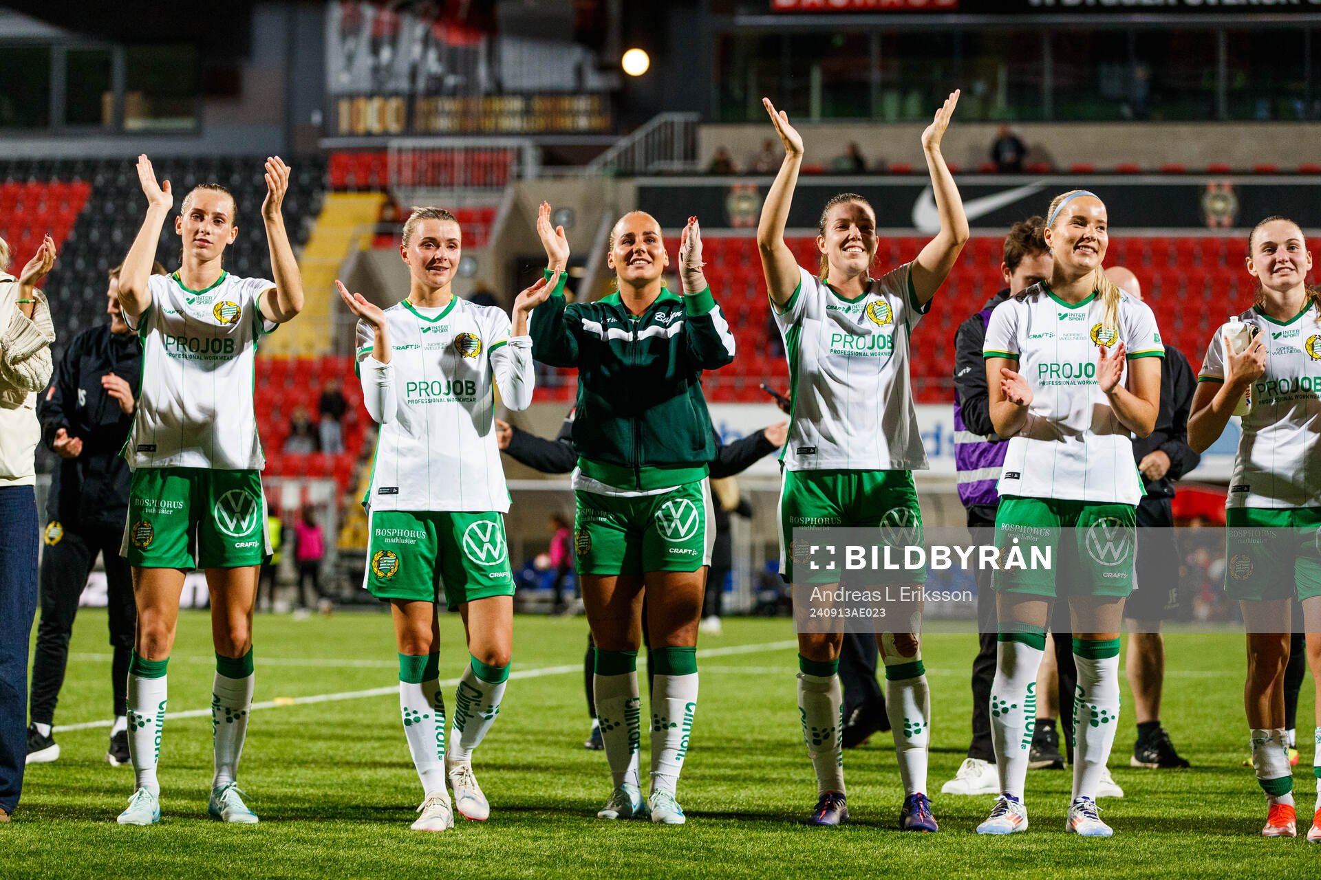 Hammarbys Ellen Wangerheim, Thea Sørbo, Cathinka Tandberg,